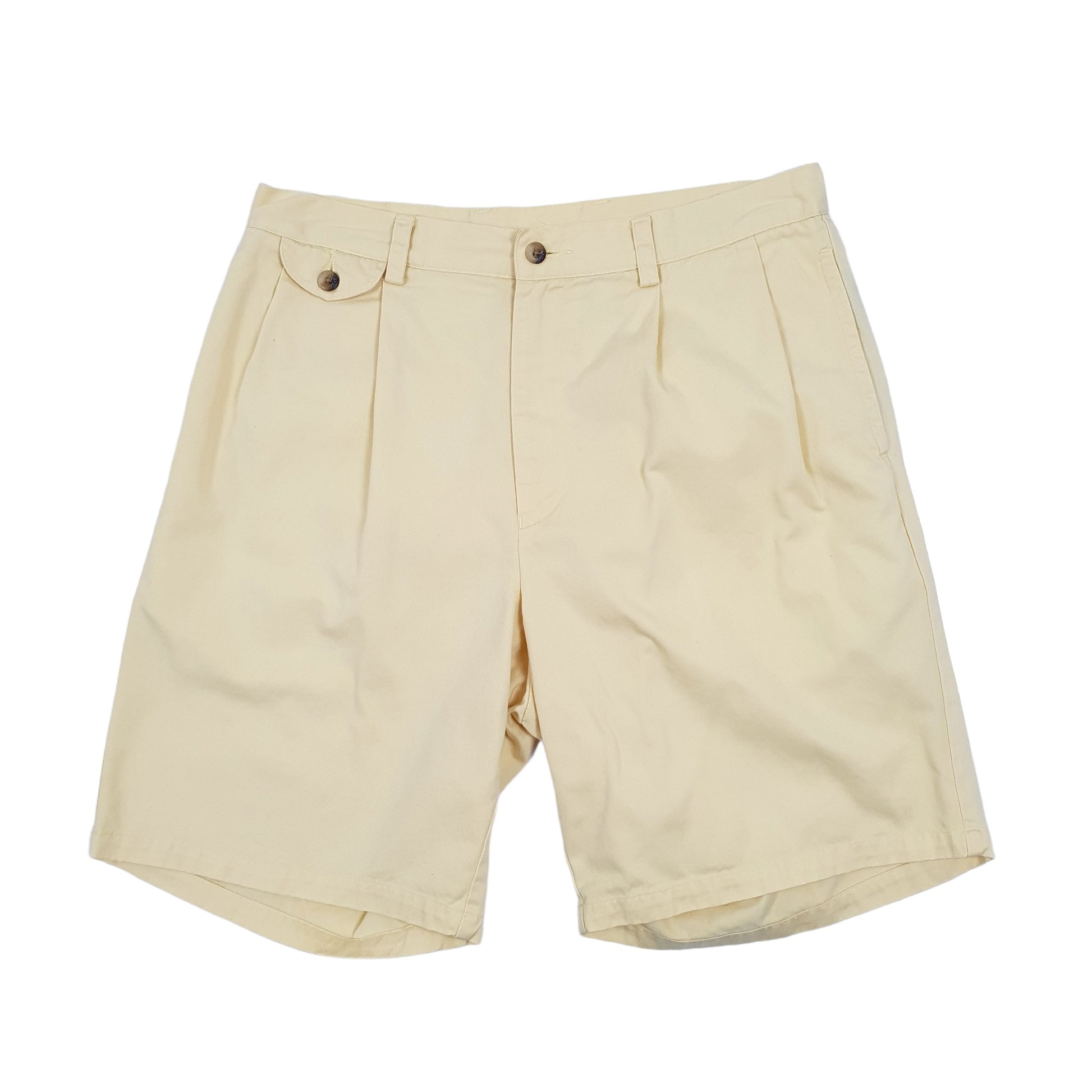 Nautica Pleated Yellow Chino Shorts W34 Yellow