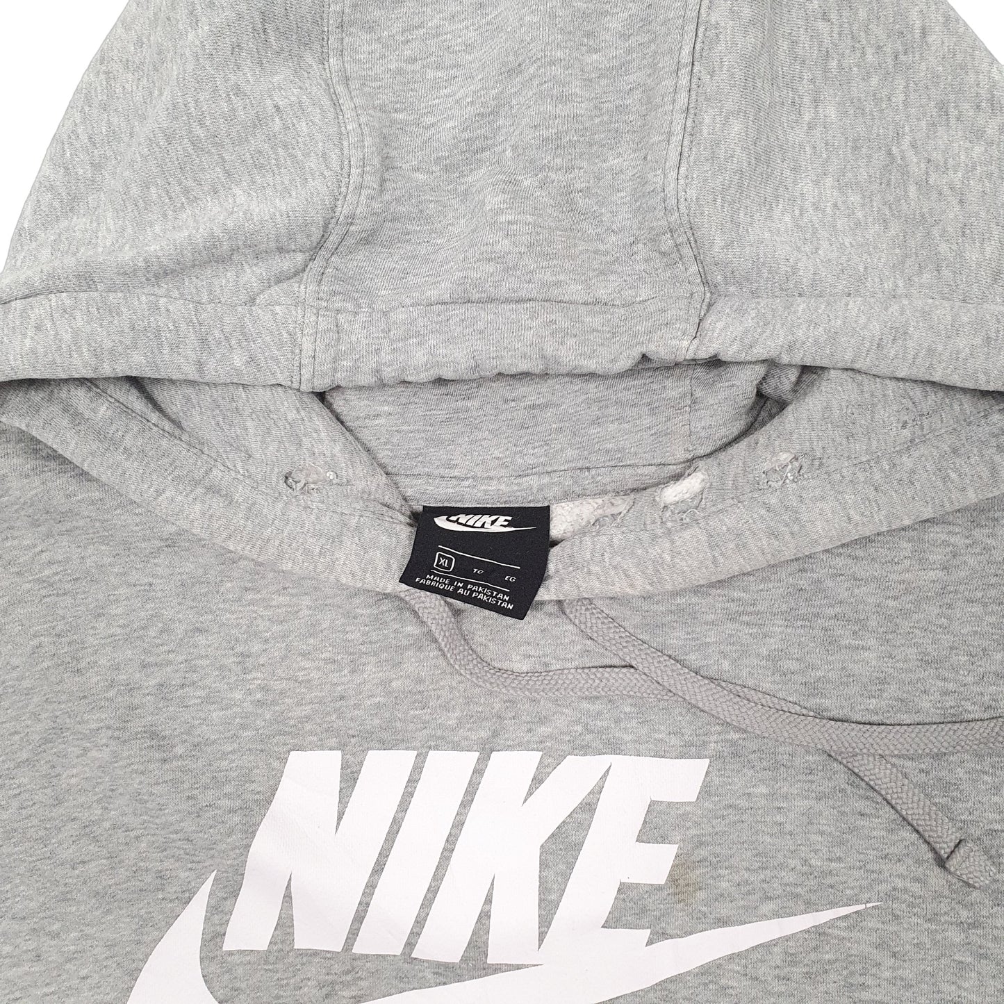 Mens Grey Nike Spellout Hoodie Jumper