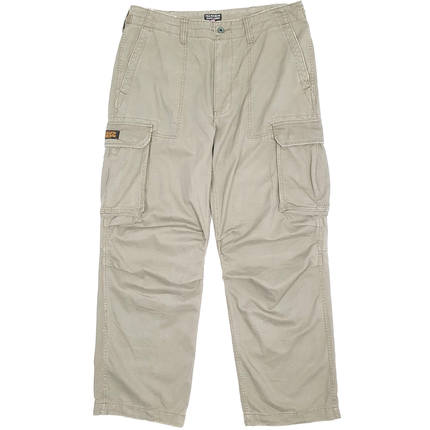 Mens Khaki Polo Ralph Lauren Polo Jeans Co Baggy Cargo Trousers