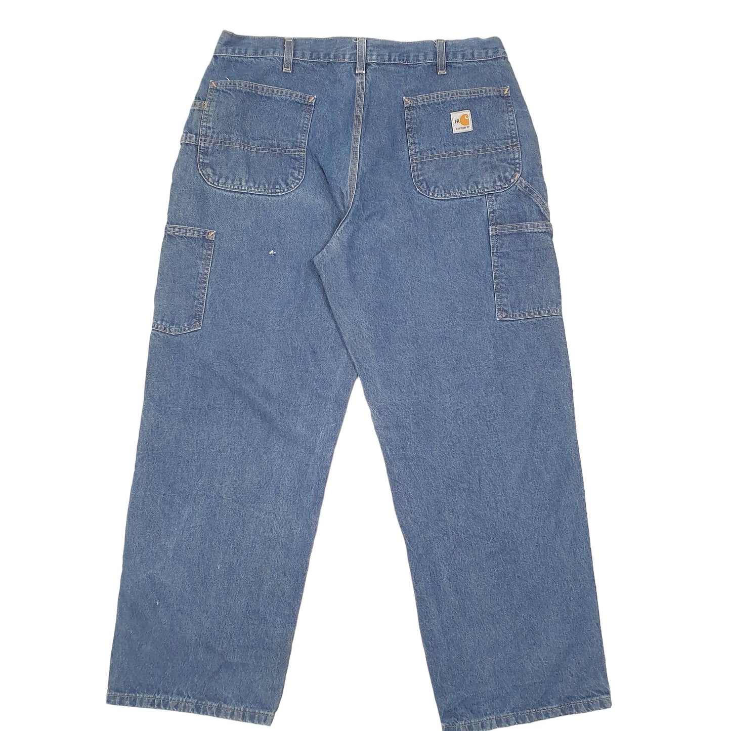 Mens Blue Carhartt Flame Resistant Carpenter JeansW38 L30