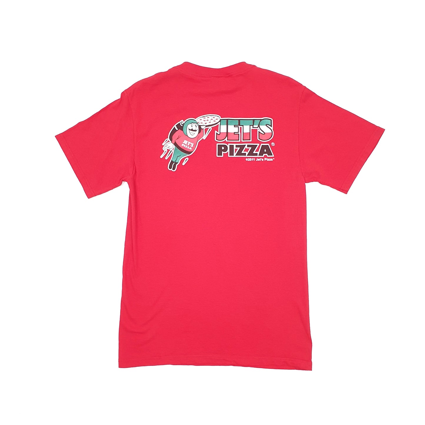 Jerzees USA Jets Pizza Short Sleeve T Shirt Red