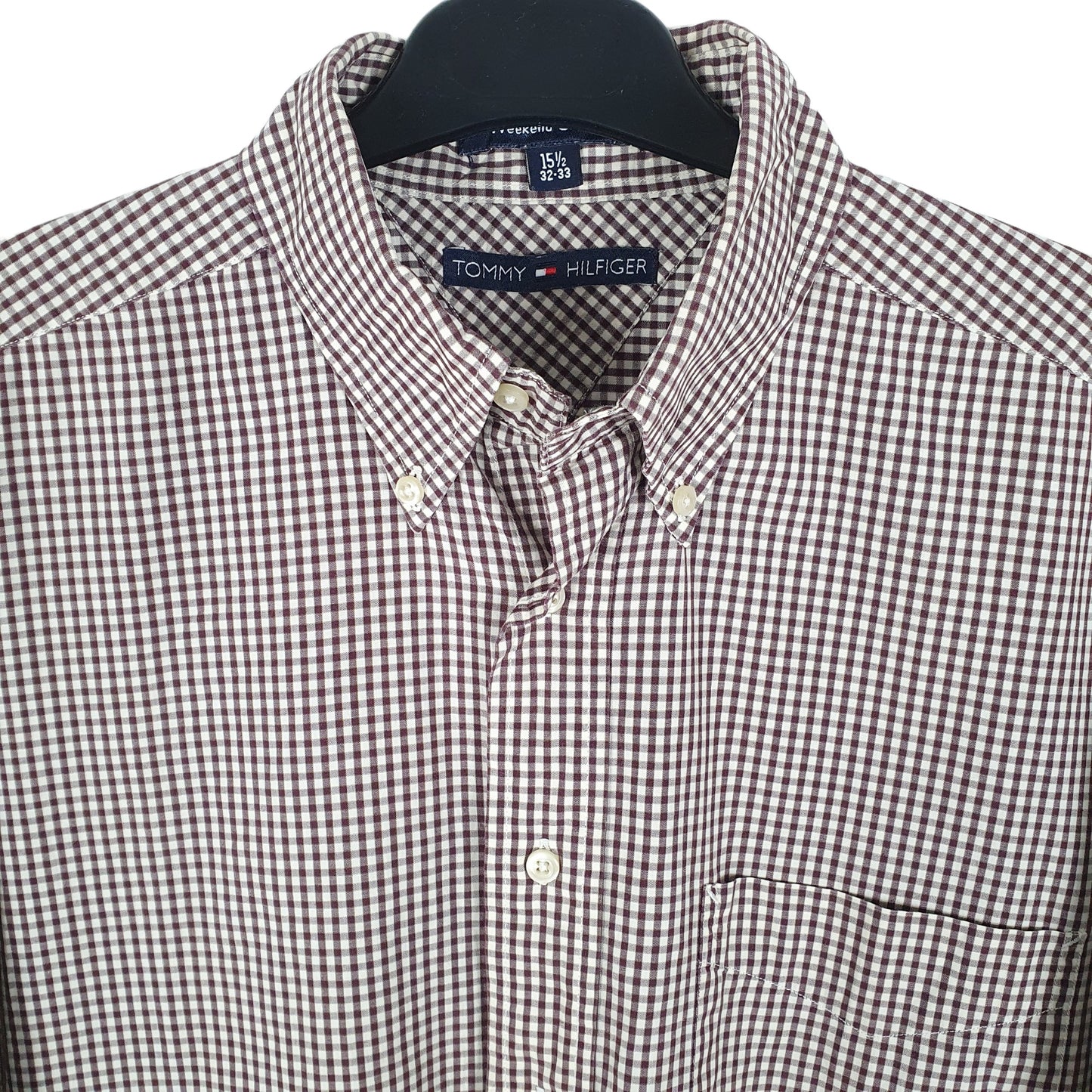 Tommy Hilfiger Long Sleeve Regular Fit Gingham Shirt Brown