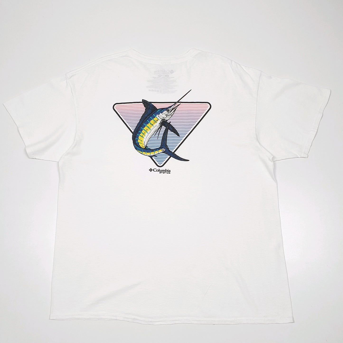 Mens White Columbia Sportswear Performance Fishing Gear PFG Short Sleeve T Shirt