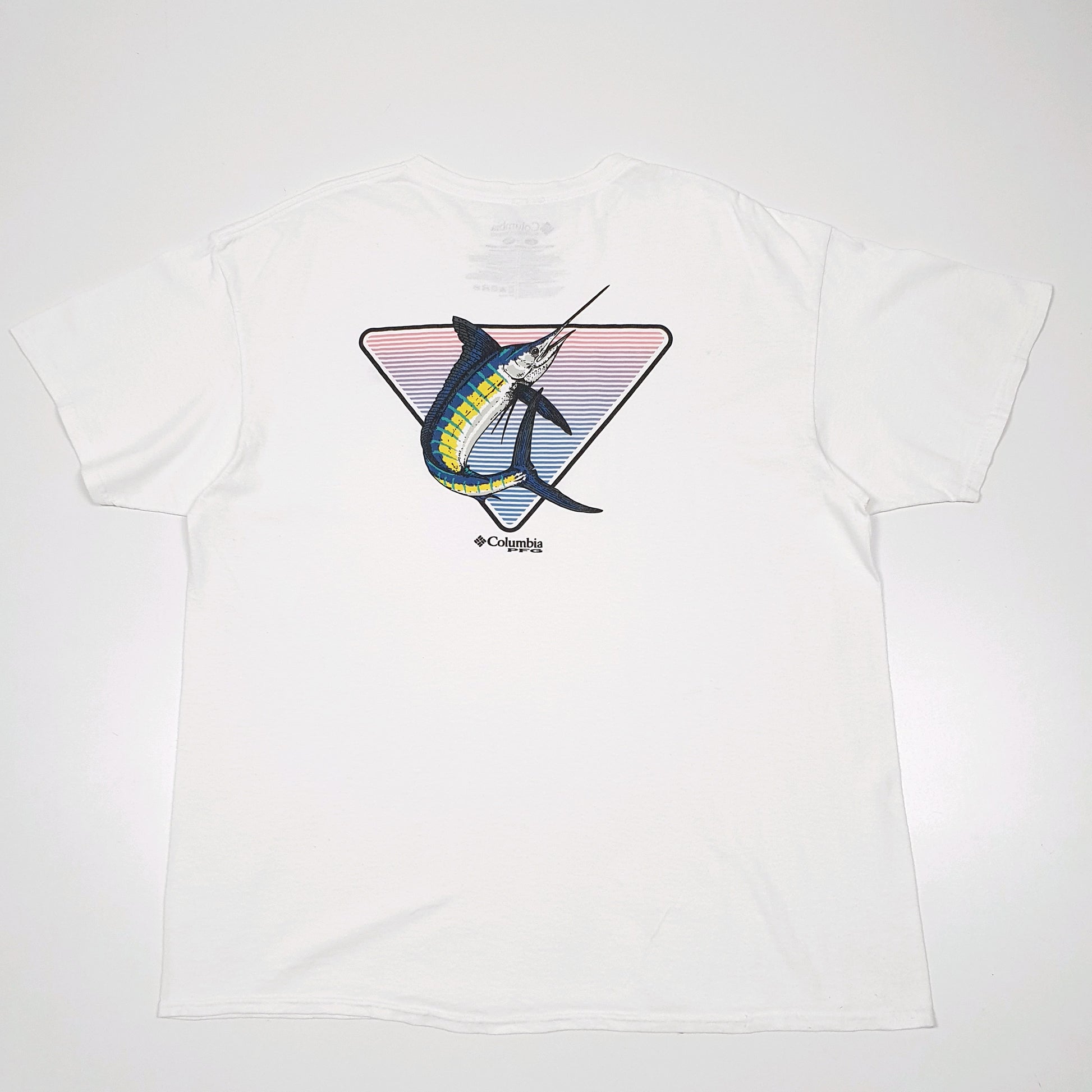 Mens White Columbia Sportswear Performance Fishing Gear PFG Short Sleeve T Shirt