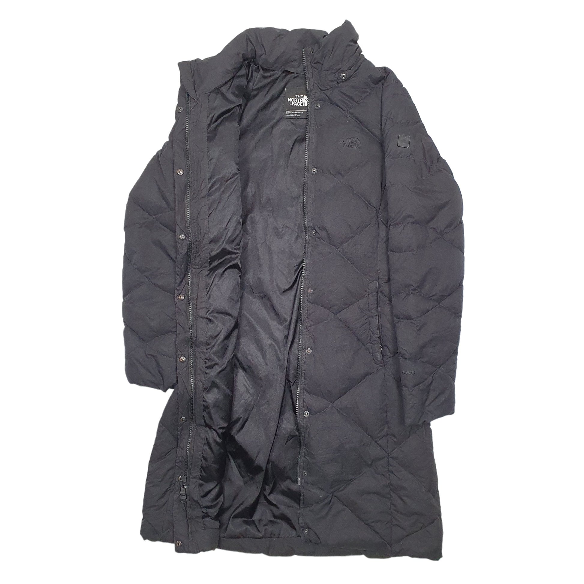 Womens Black The North Face Long Lined Trench  Coat