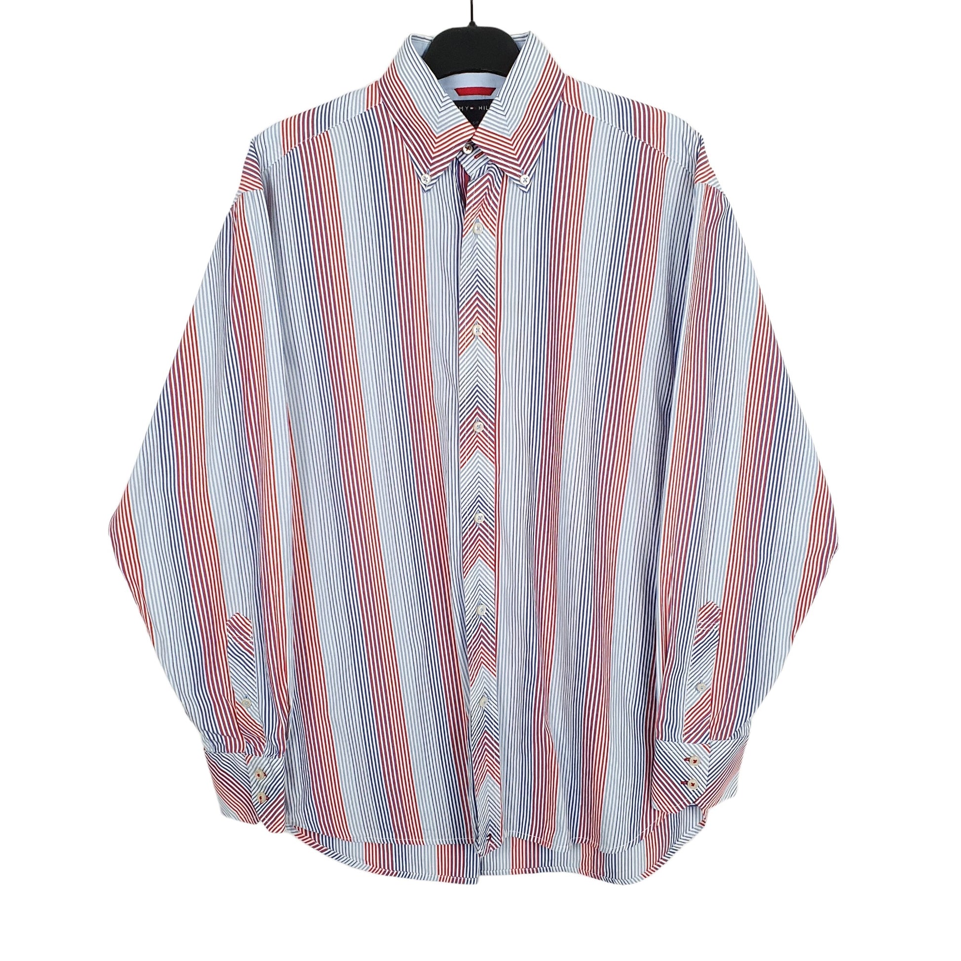 Tommy Hilfiger Long Sleeve Regular Fit Pinstripe Shirt Blue