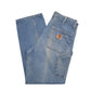 Mens Blue Carhartt Made In USA 1990's Vintage Carpenter Trousers