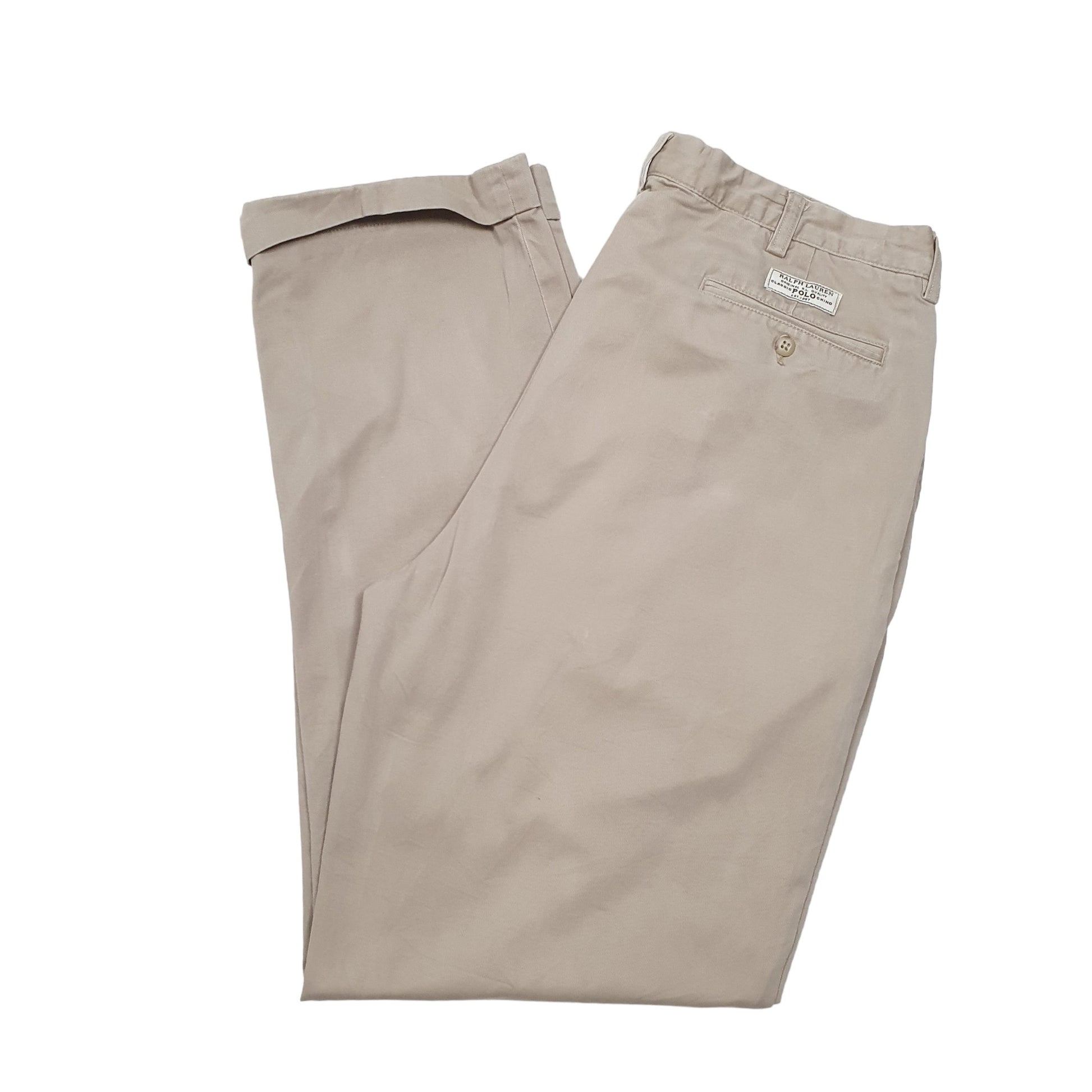 Mens Beige Polo Ralph Lauren Hammond Pant Double Pleated Chino Trousers
