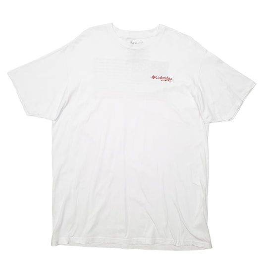 Mens White Columbia Sportswear Performance Fishing Gear PFG Short Sleeve T Shirt