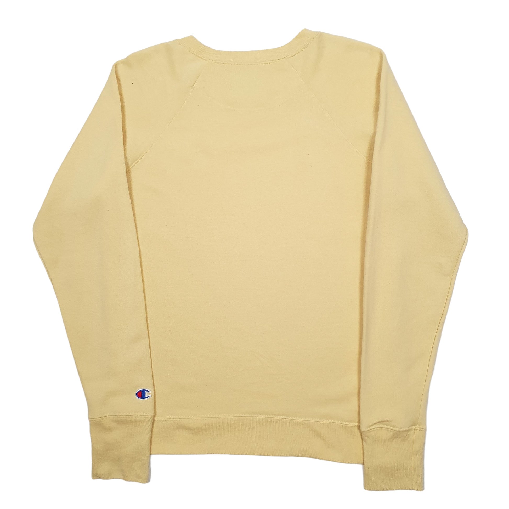 Mens Yellow Champion Spellout Crewneck Jumper