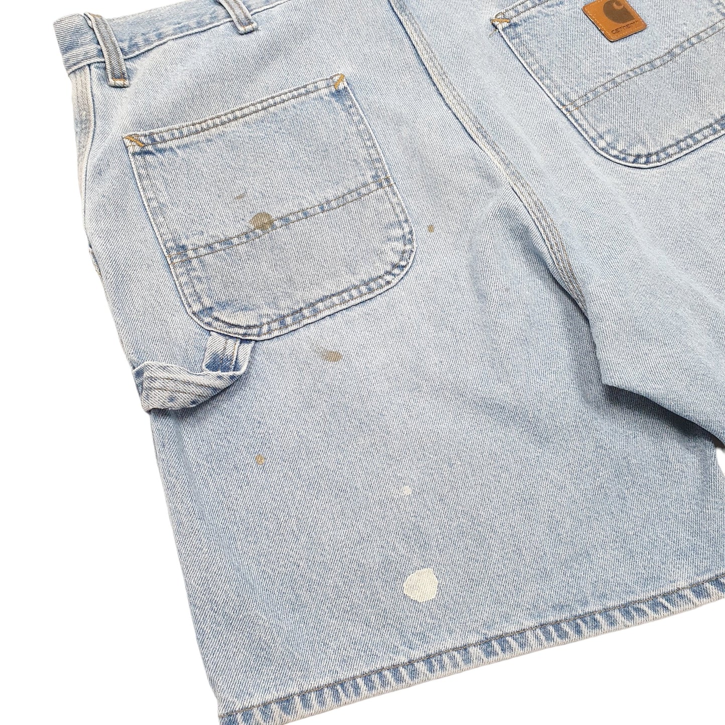 Mens Blue Carhartt Carpenter Workwear Denim Shorts