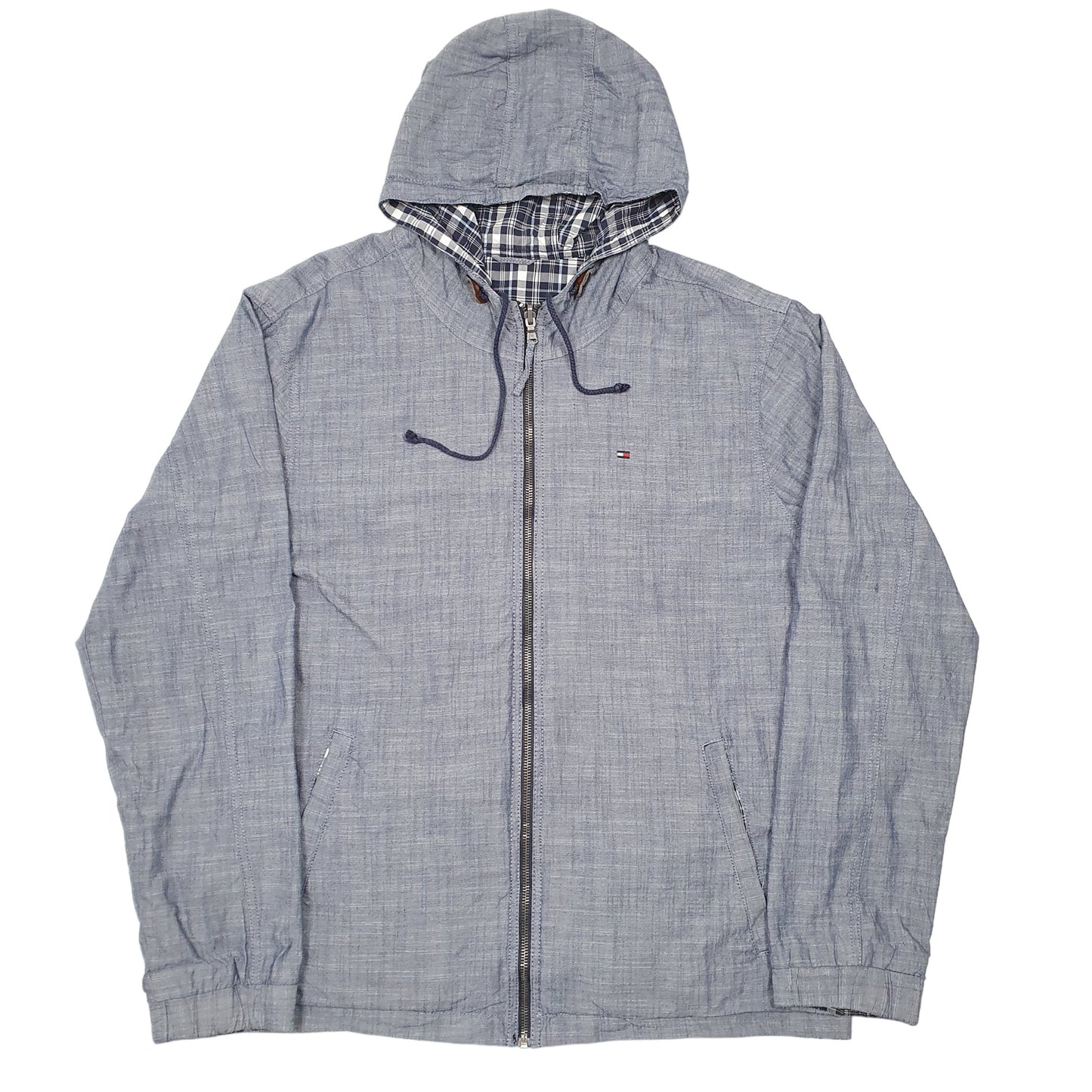 Mens Blue Tommy Hilfiger Reversable Hooded Full Zip Coat