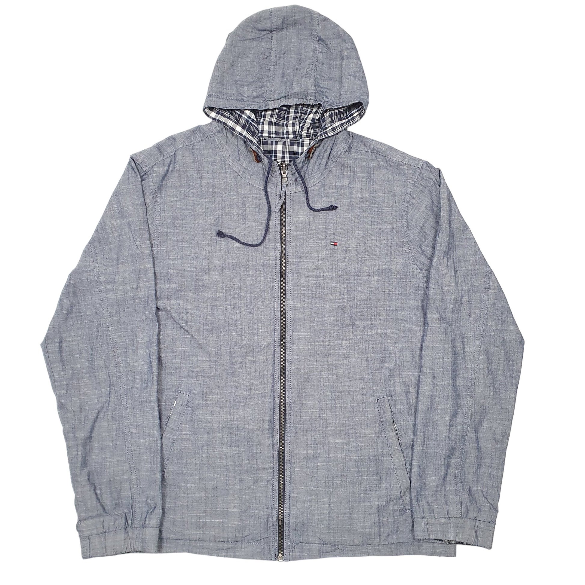 Mens Blue Tommy Hilfiger Reversable Hooded Full Zip Coat