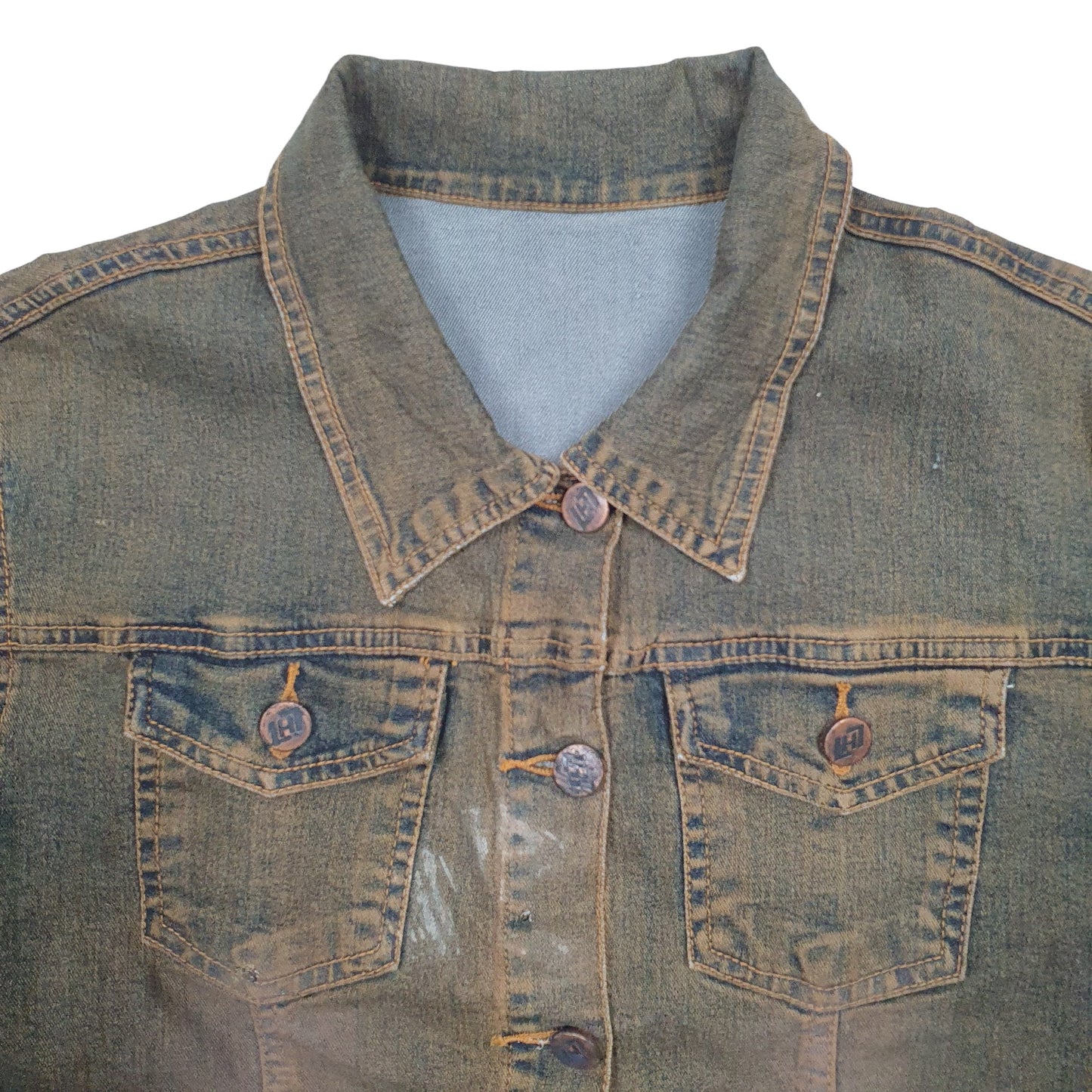 Womens Brown Unbranded Trucker Denim Jacket Coat