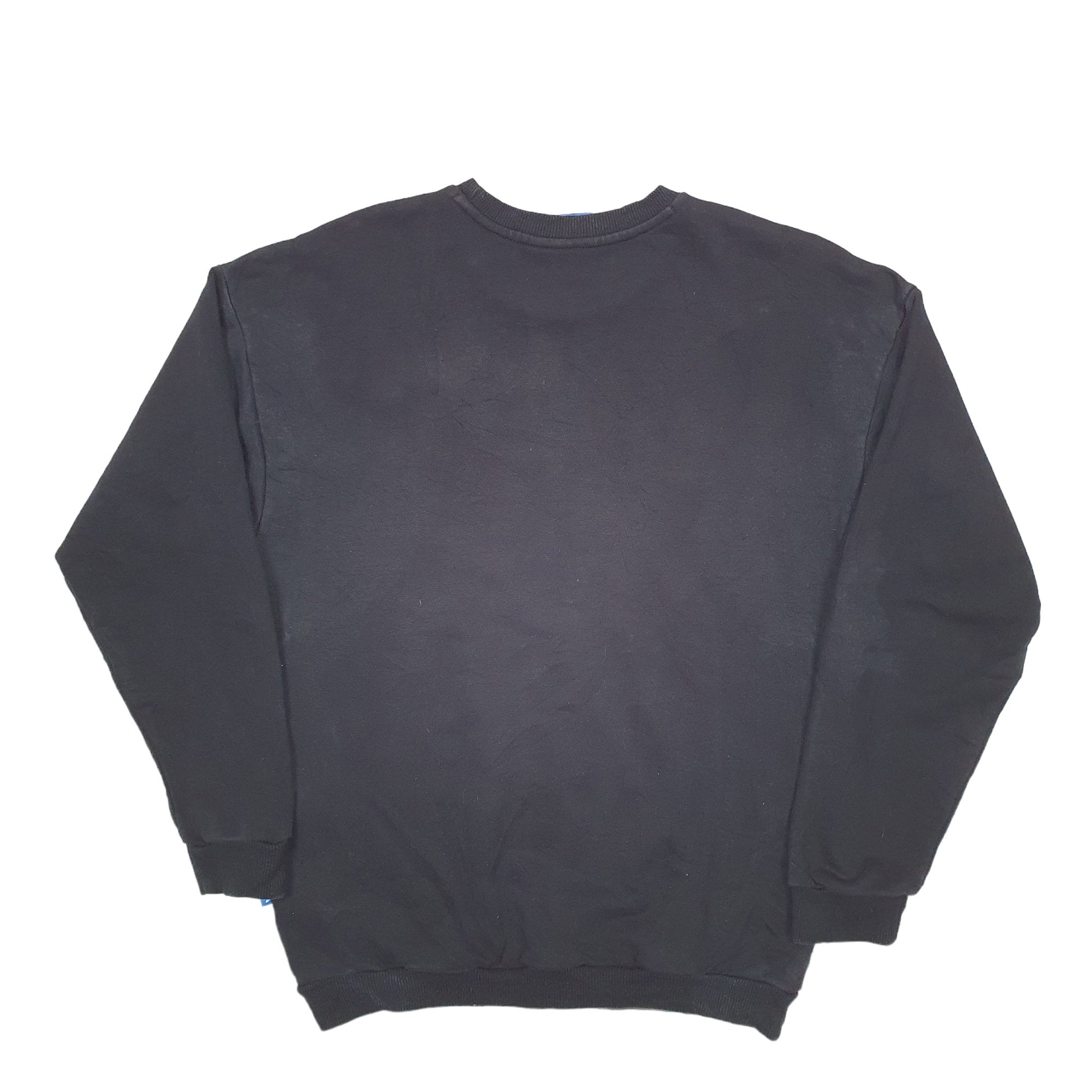 Mens Black Adidas Spellout Crewneck Jumper