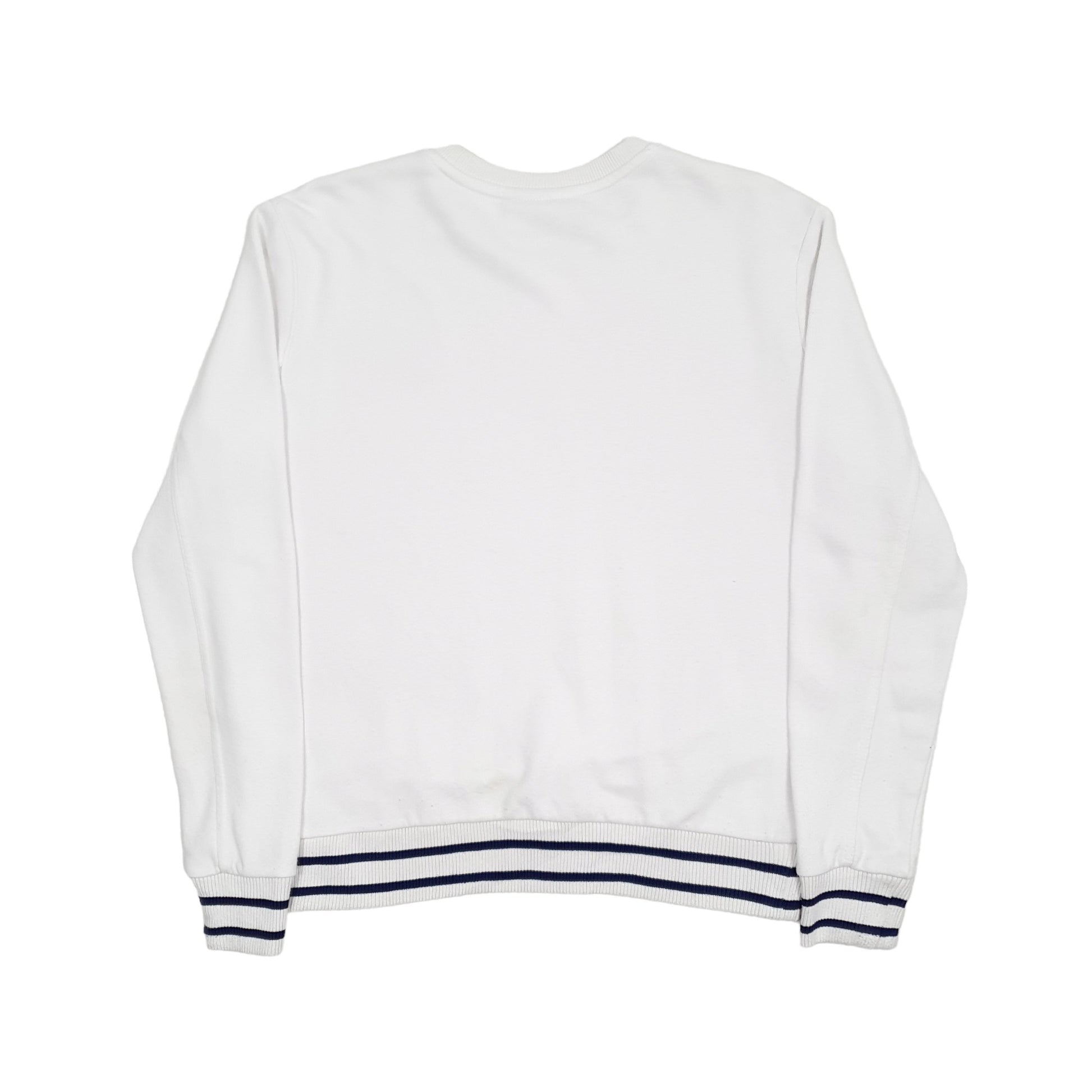 Mens White Fila  Crewneck Jumper