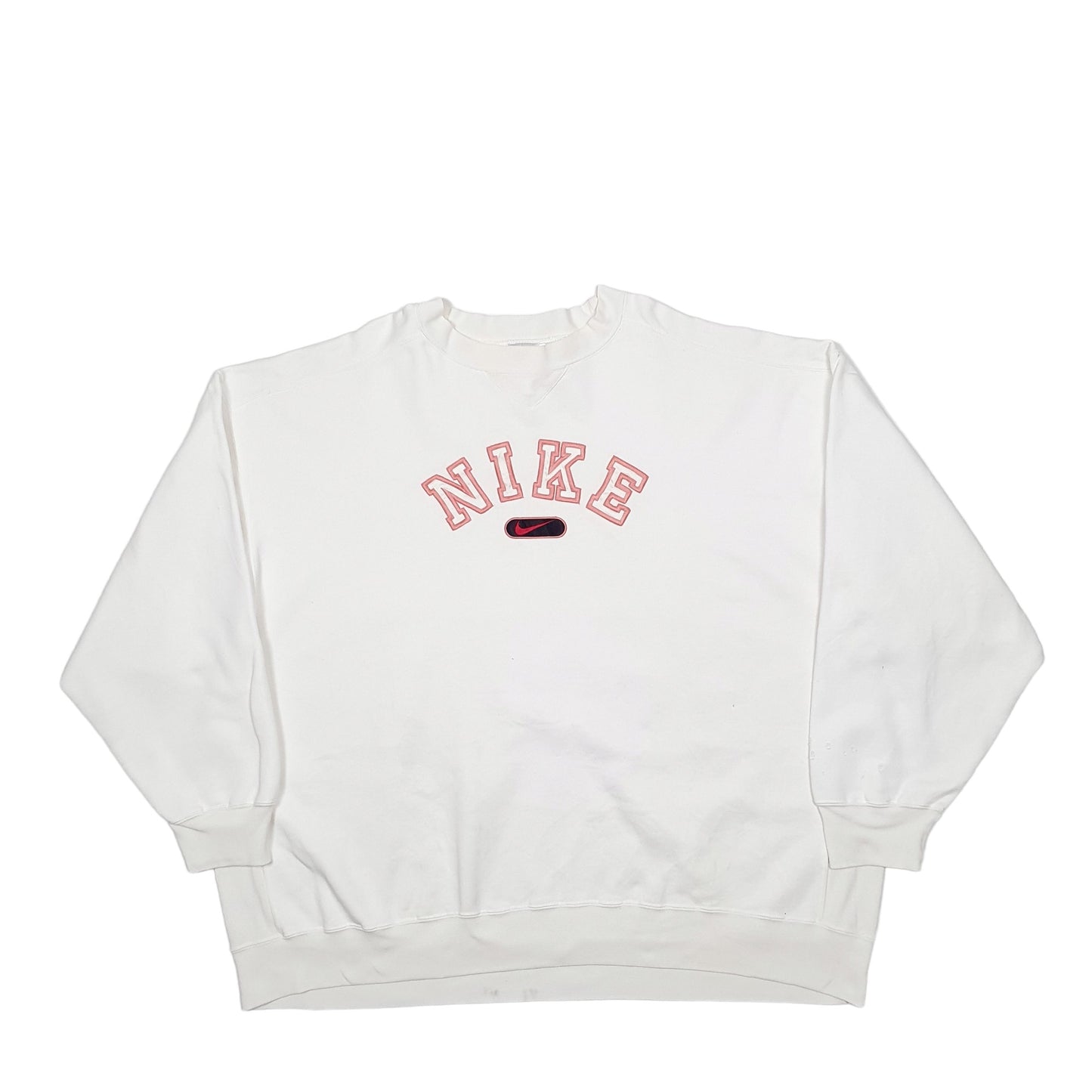 Mens Cream Nike Spellout Crewneck Jumper