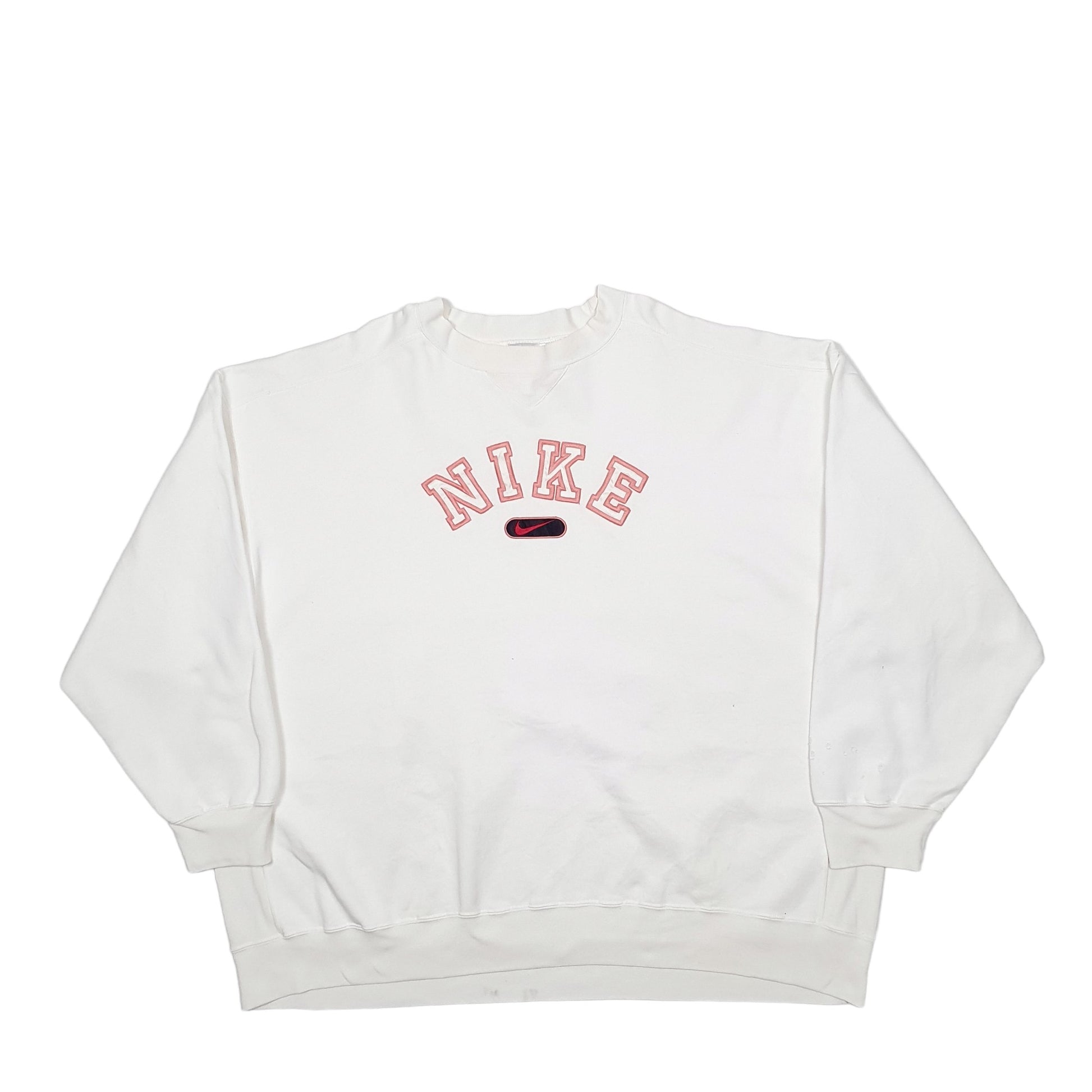 Mens Cream Nike Spellout Crewneck Jumper