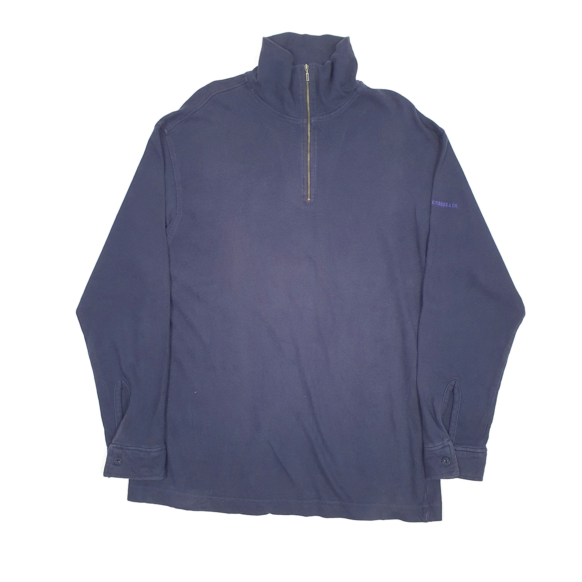 Mens Navy Levis Vintage Quarter Zip Jumper