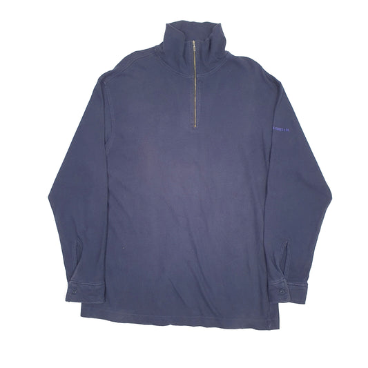 Mens Navy Levis Vintage Quarter Zip Jumper