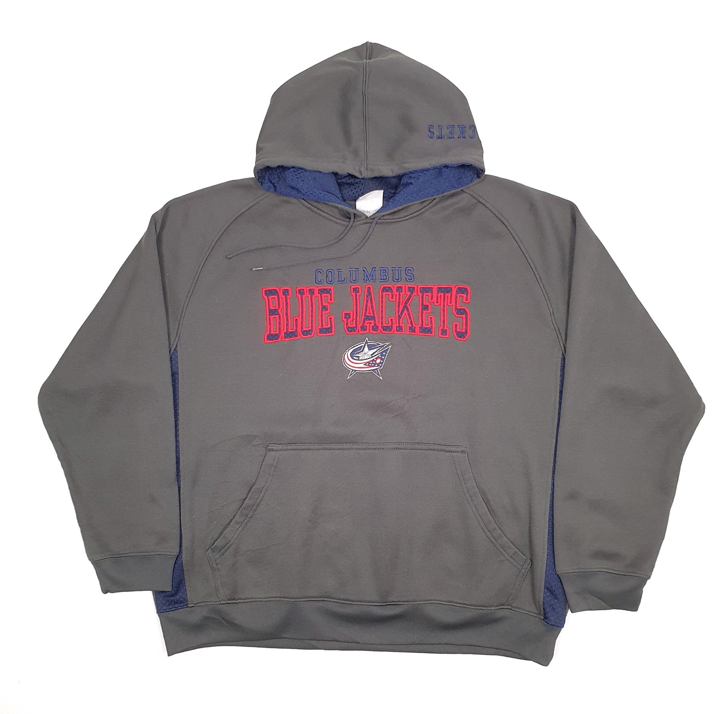 Mens Grey NHL Columbus Blue Jackets USA Hockey Hoodie Jumper