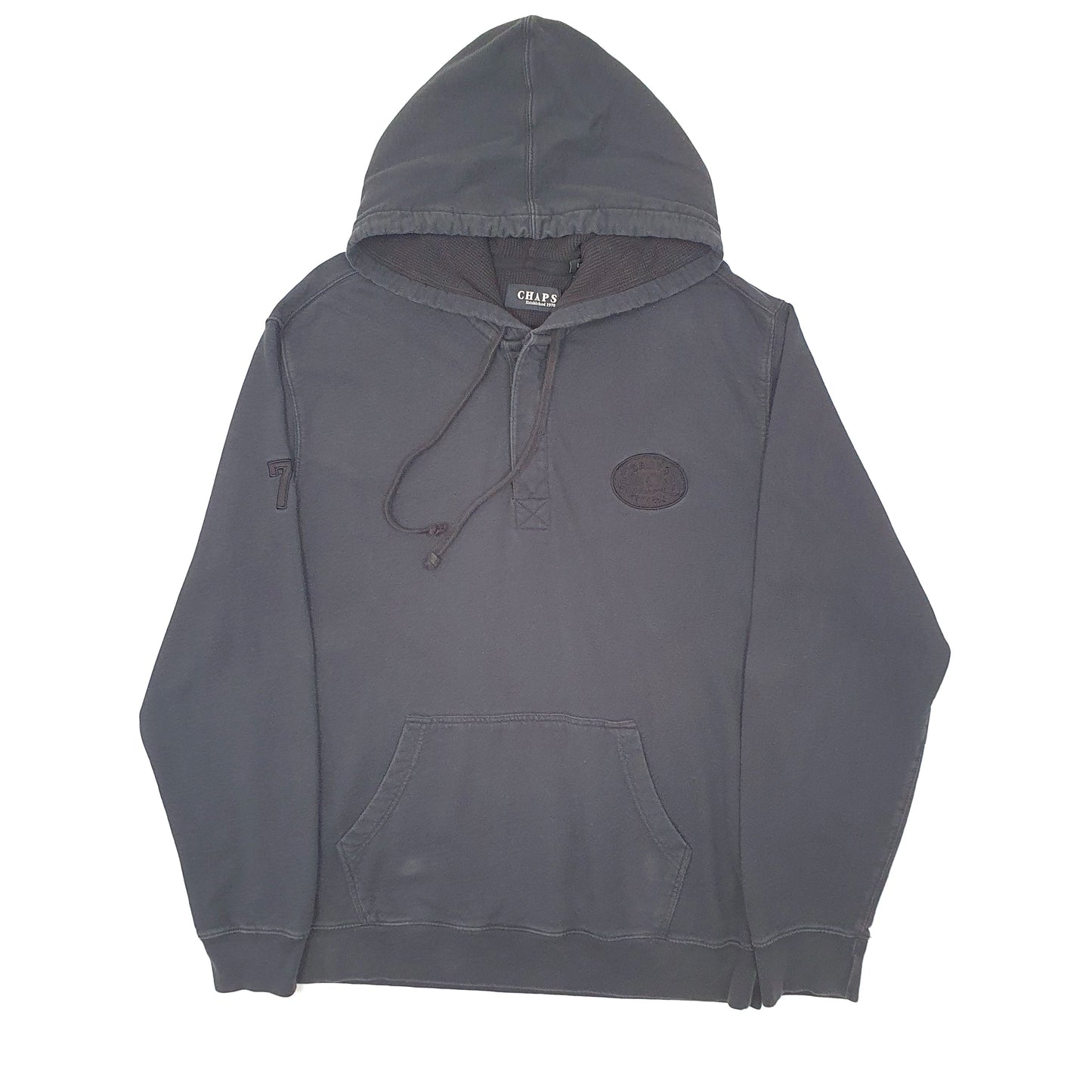 Mens Black Chaps Quarter Zip Hoodie Jumper