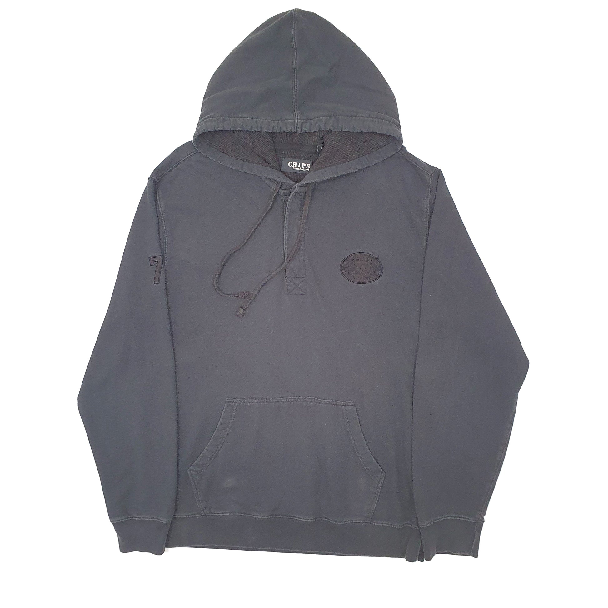 Mens Black Chaps Quarter Zip Hoodie Jumper