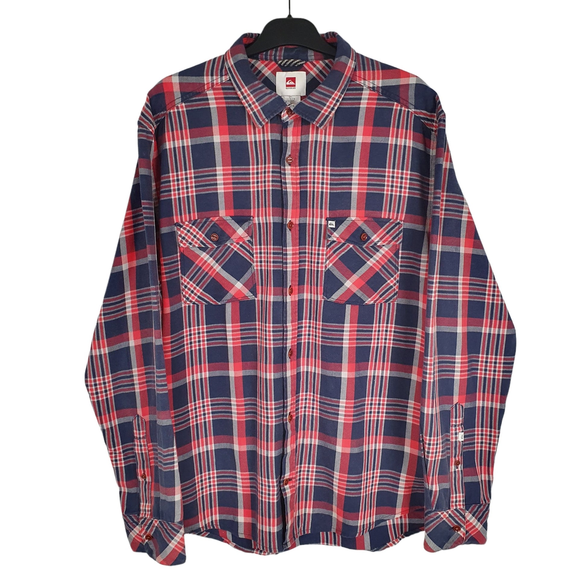 Quicksilver Flannel Shacket Long Sleeve Regular Fit Check Shirt Red