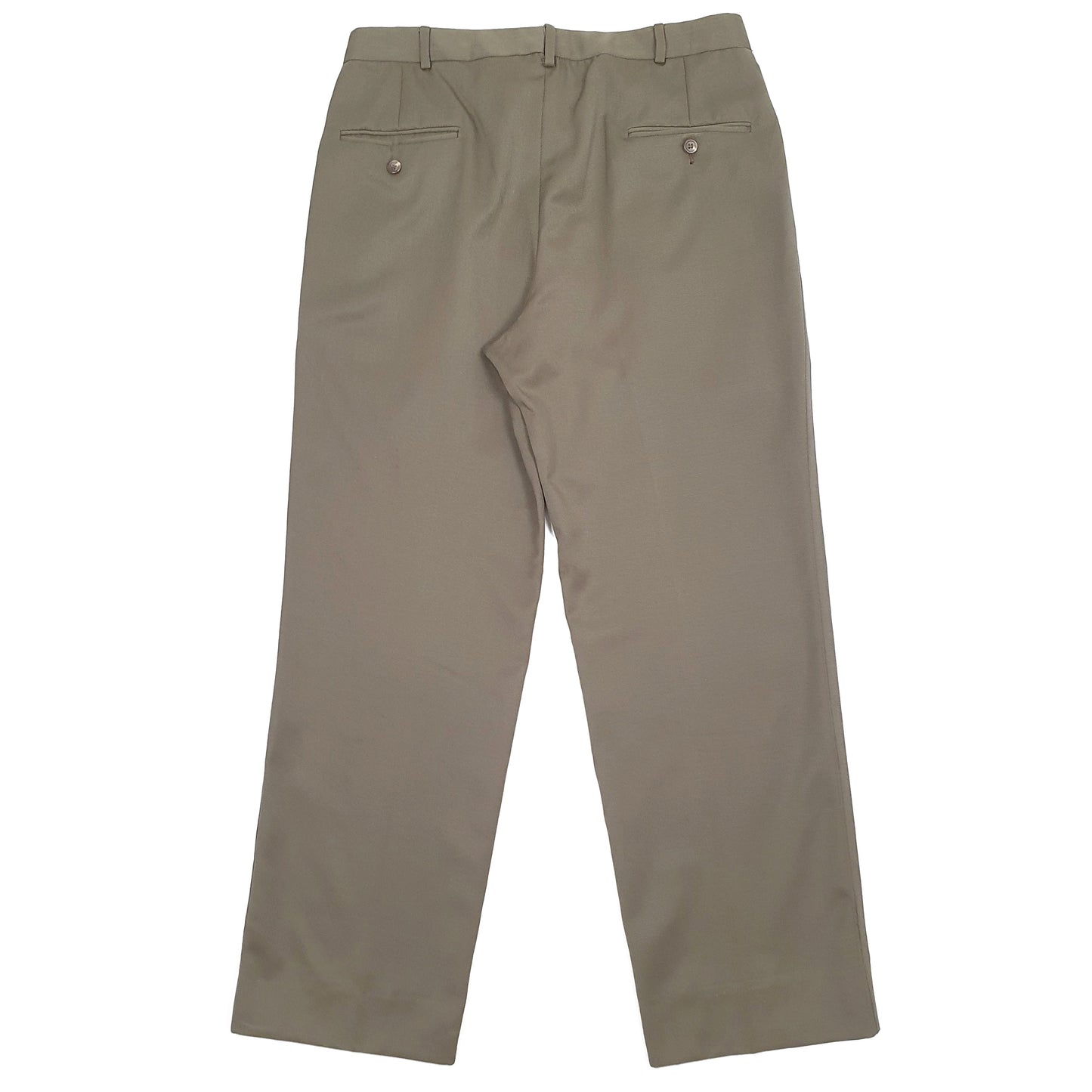 Mens Khaki Polo Ralph Lauren Vintage Double Pleated Chino Trousers