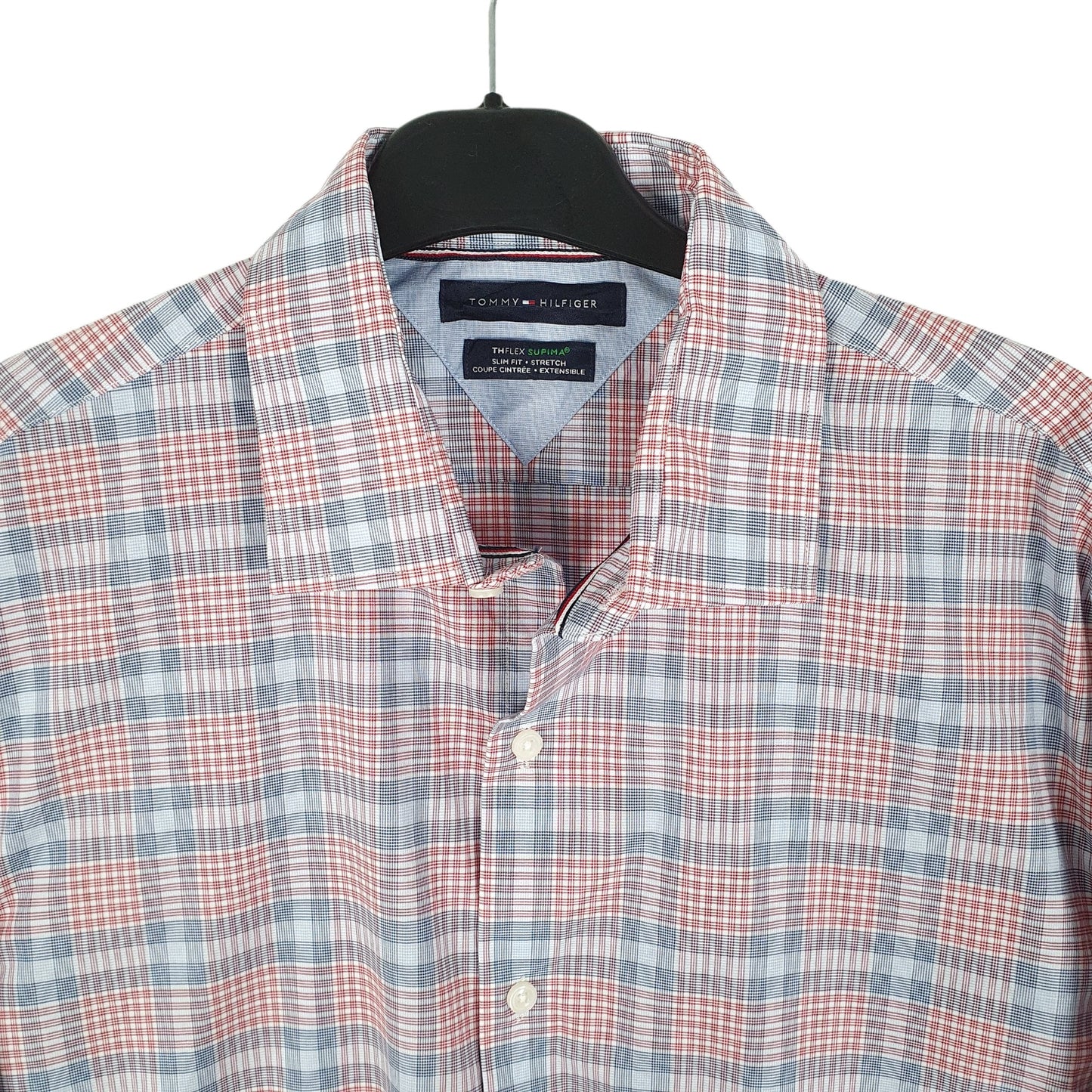 Tommy Hilfiger Long Sleeve Slim Fit Check Shirt Red