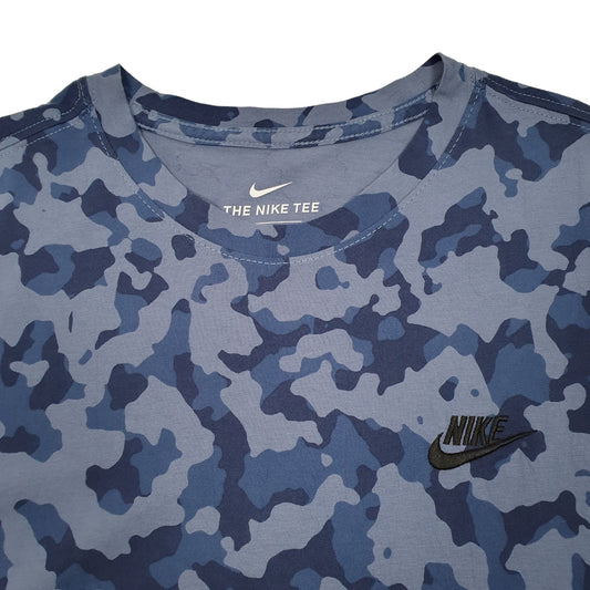 Nike Camouflage Short Sleeve T Shirt Blue
