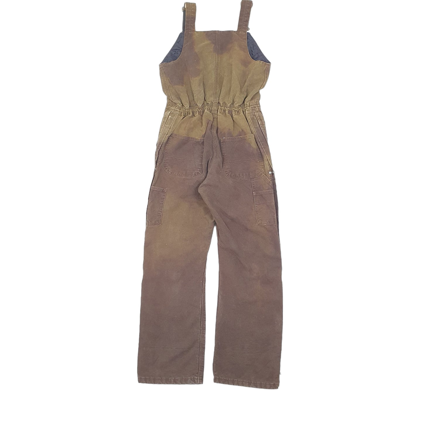 Womens Brown Carhartt Insulated Padded Thermal Double Knee Dungaree Trousers