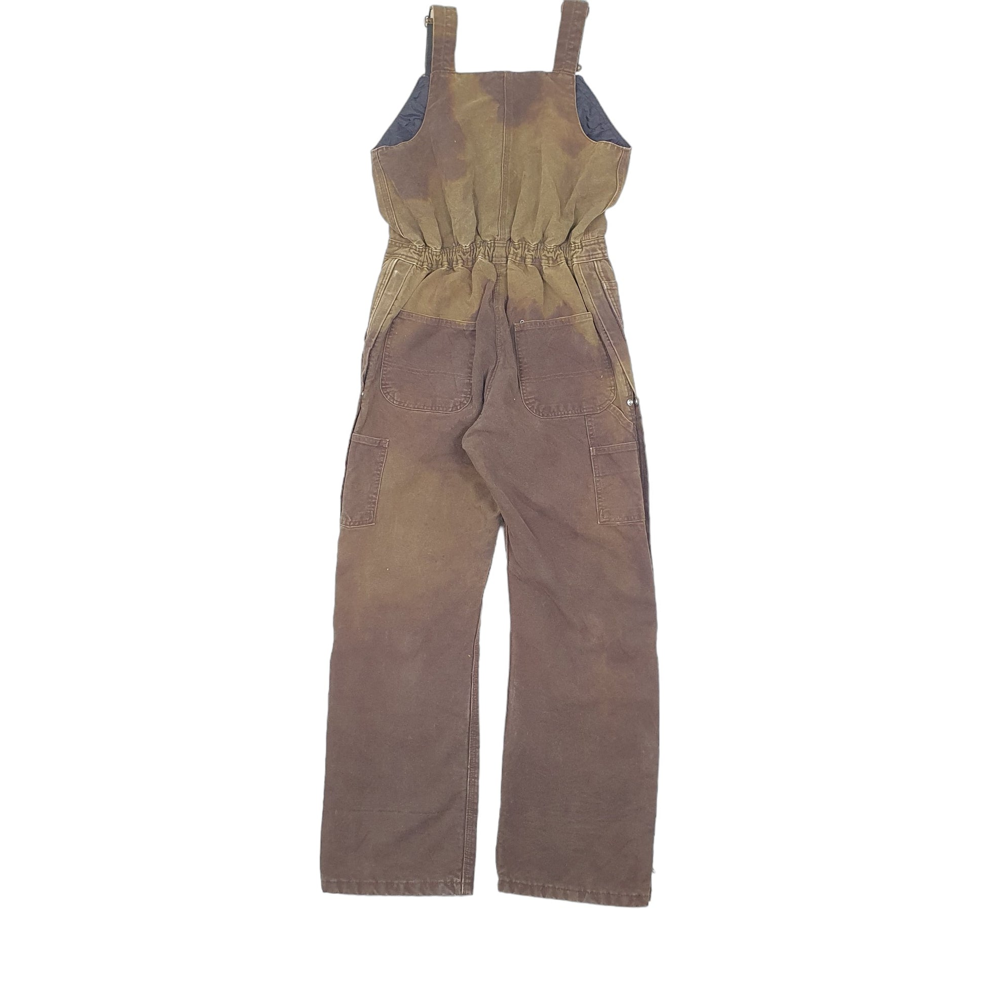 Womens Brown Carhartt Insulated Padded Thermal Double Knee Dungaree Trousers