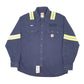 Mens Navy Carhartt FR Shacket Hi Vis Worksite Long Sleeve Shirt