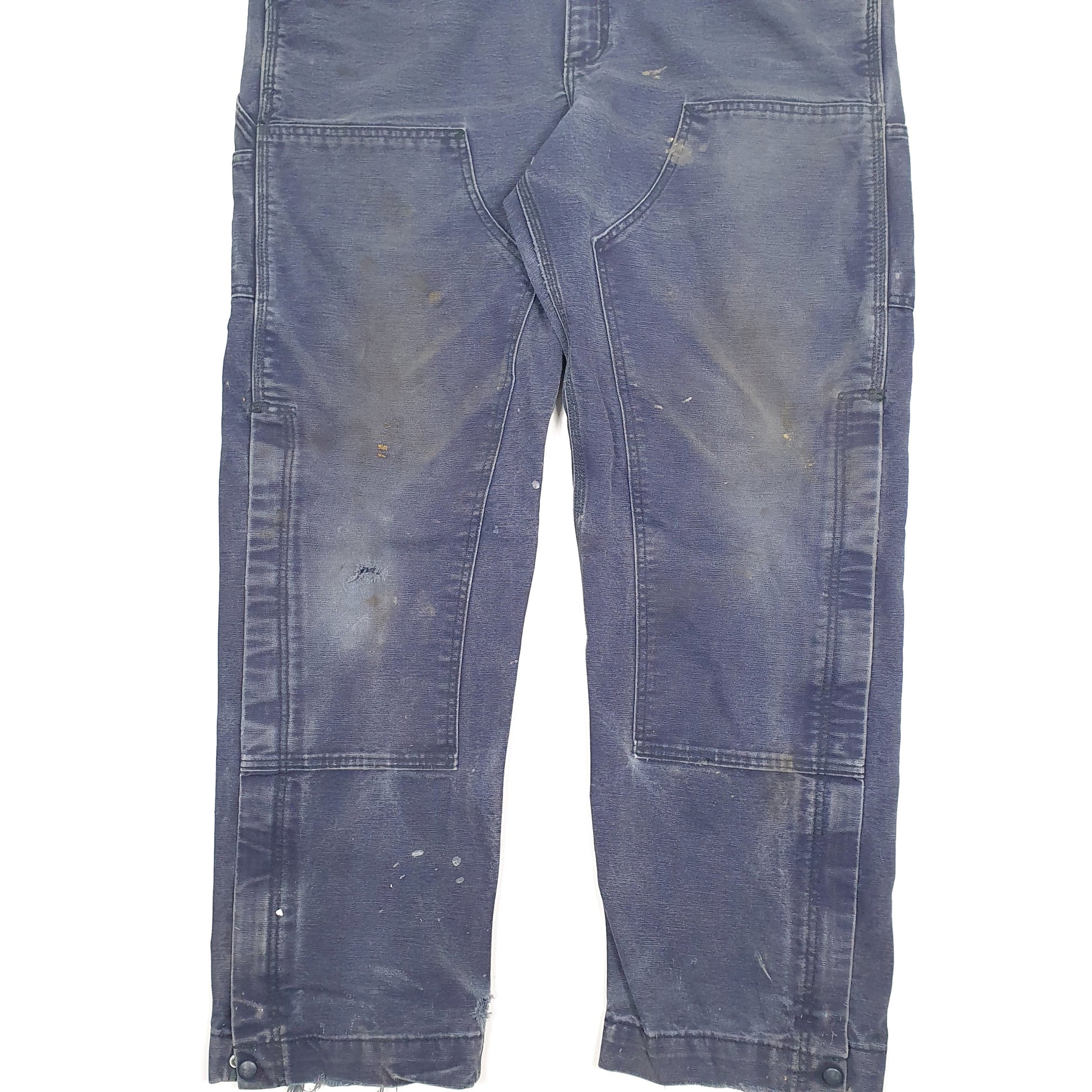 Mens Navy Carhartt FR Double Knee Dungaree Trousers