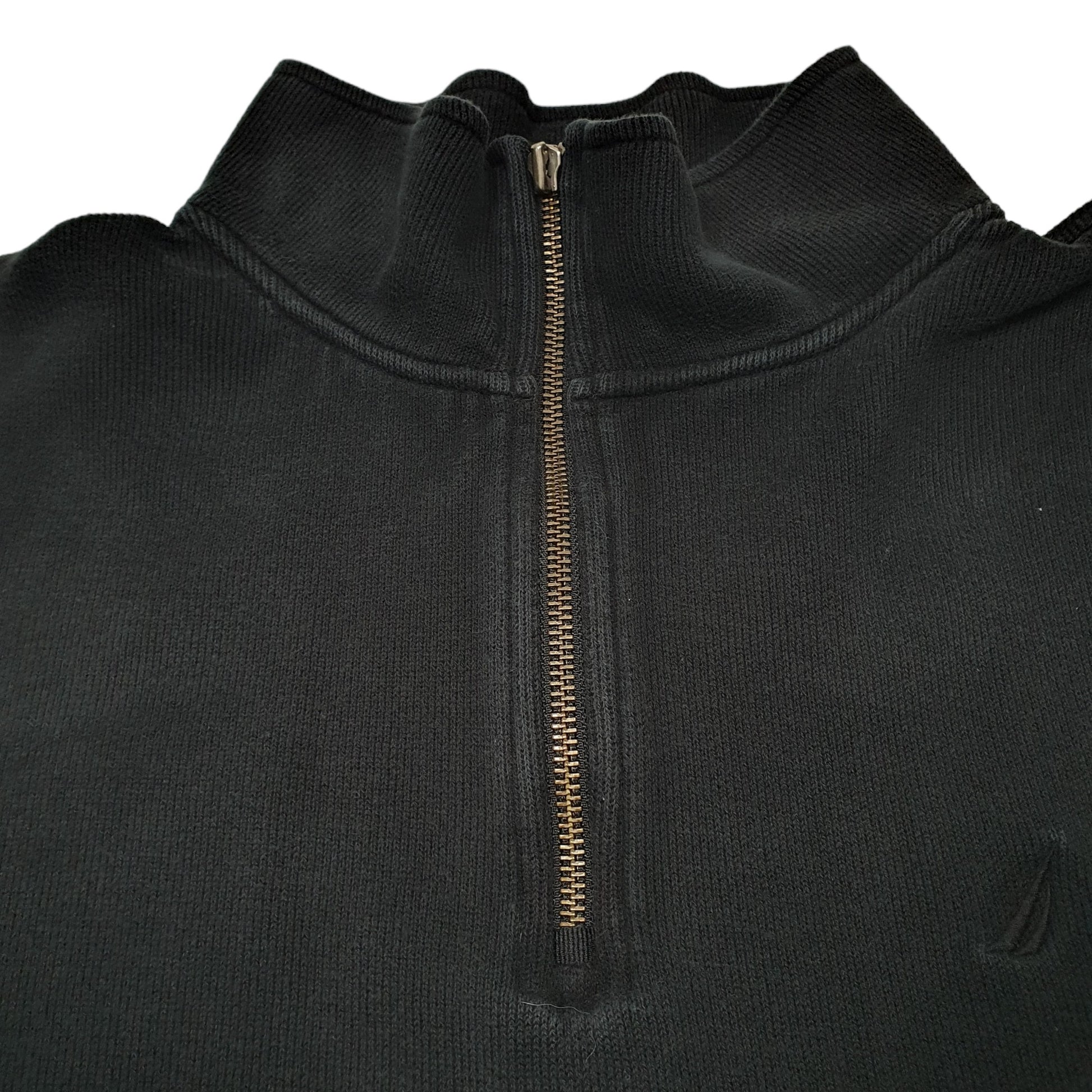 Mens Black Nautica  Quarter Zip Jumper