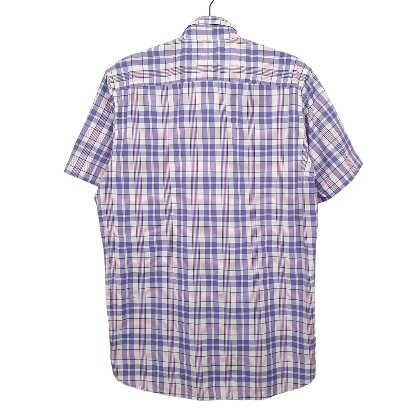 Tommy Hilfiger Short Sleeve Regular Fit Check Shirt Purple