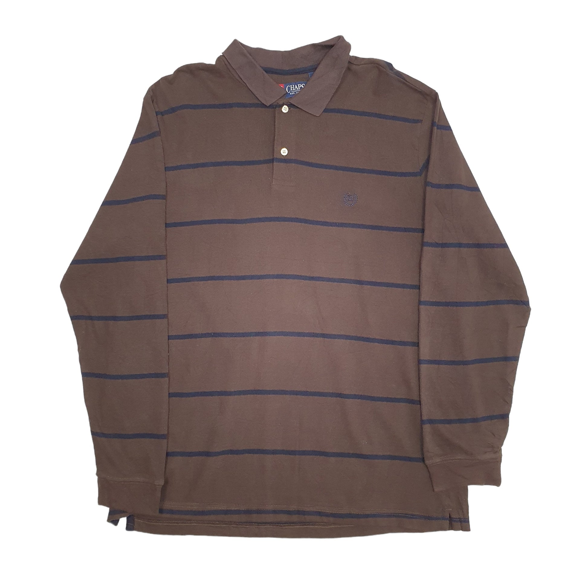 Chaps Long Sleeve Polo Shirt Brown