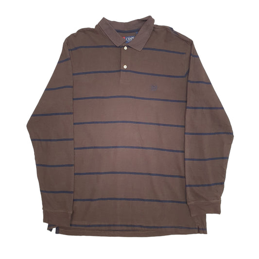 Chaps Long Sleeve Polo Shirt Brown