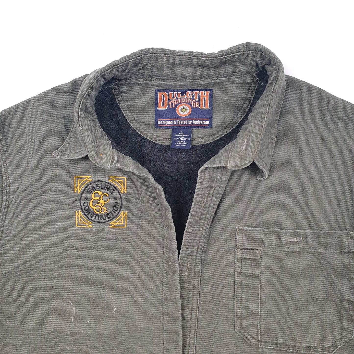 Mens Green Duluth Trading Co Button Up Workwear Jacket Coat