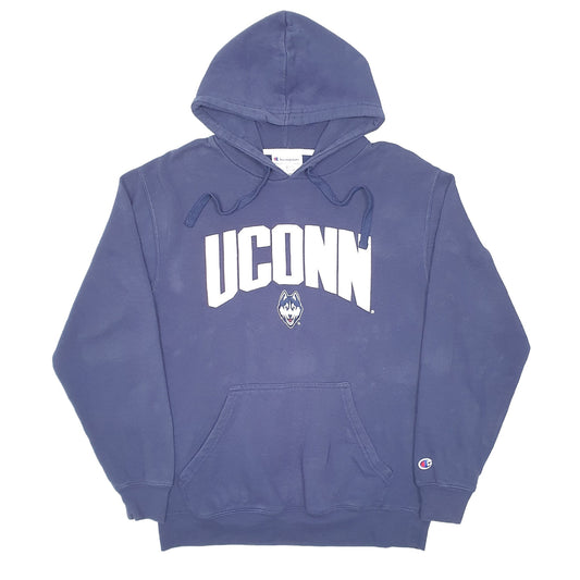 Mens Navy Champion Uconn Huskies Basketball College Hoodie Jumper