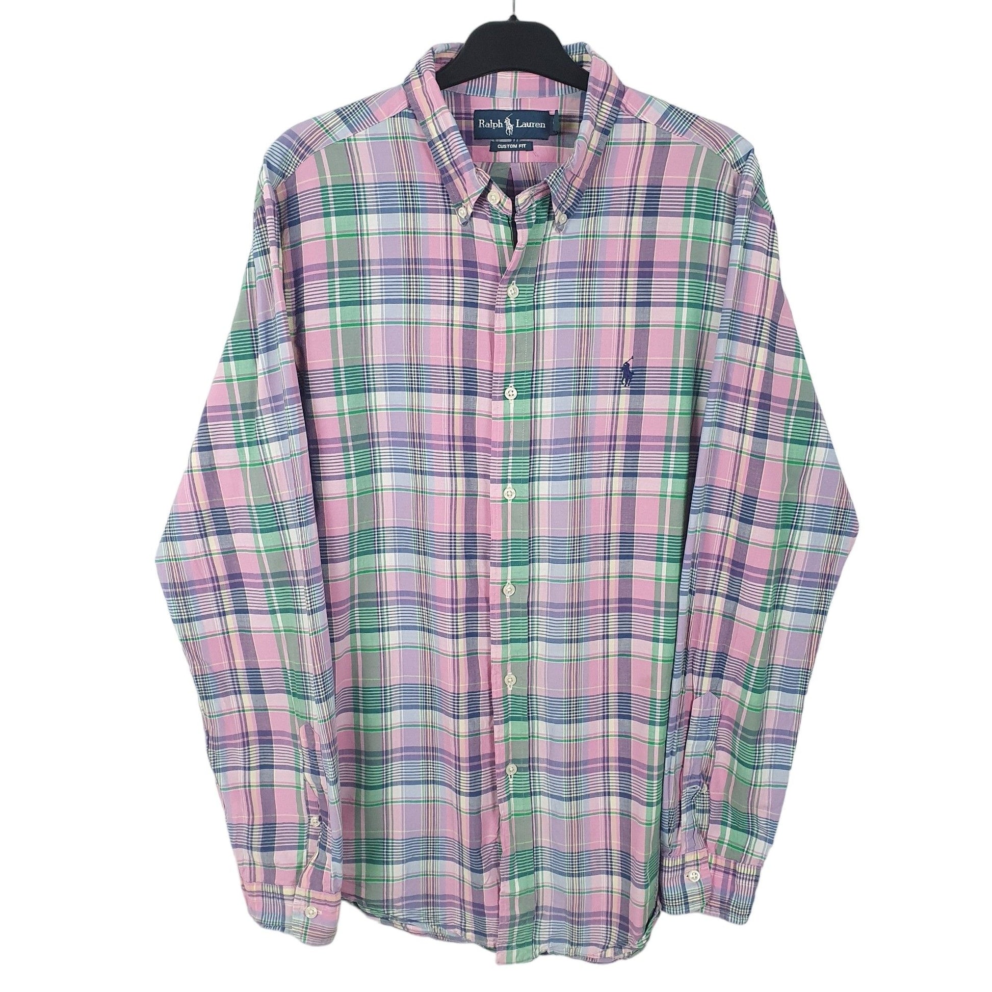 Mens Pink Ralph Lauren Madras Long Sleeve Shirt