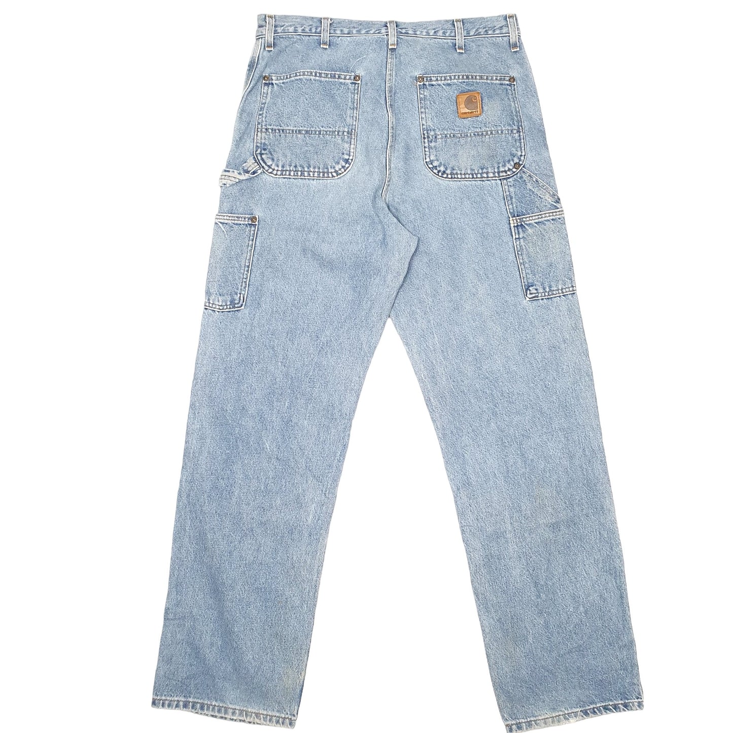 Mens Blue Carhartt Double Knee Riveted Made In USA Vintage 90s Carpenter JeansW36 L34