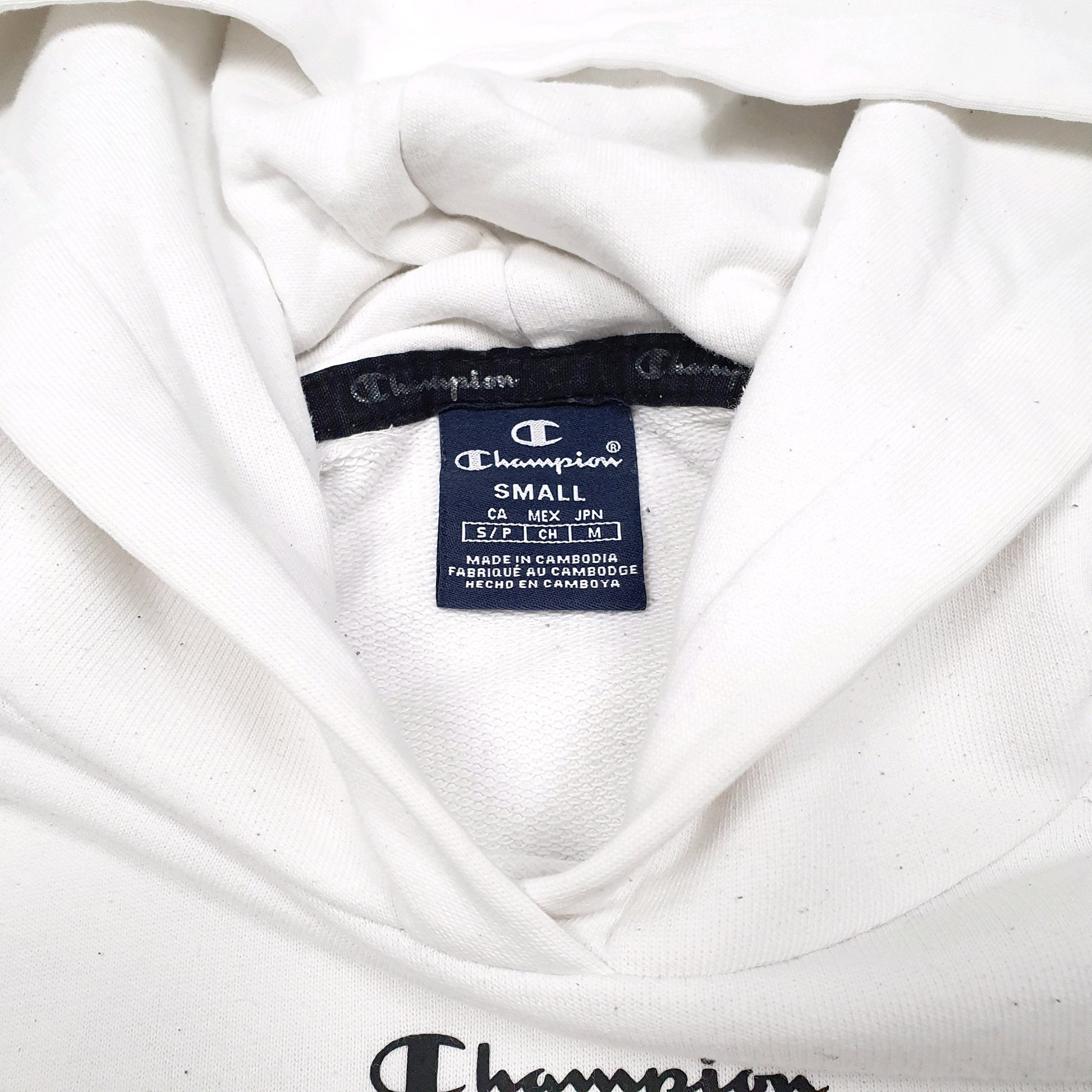 Mens White Champion  Hoodie Jumper