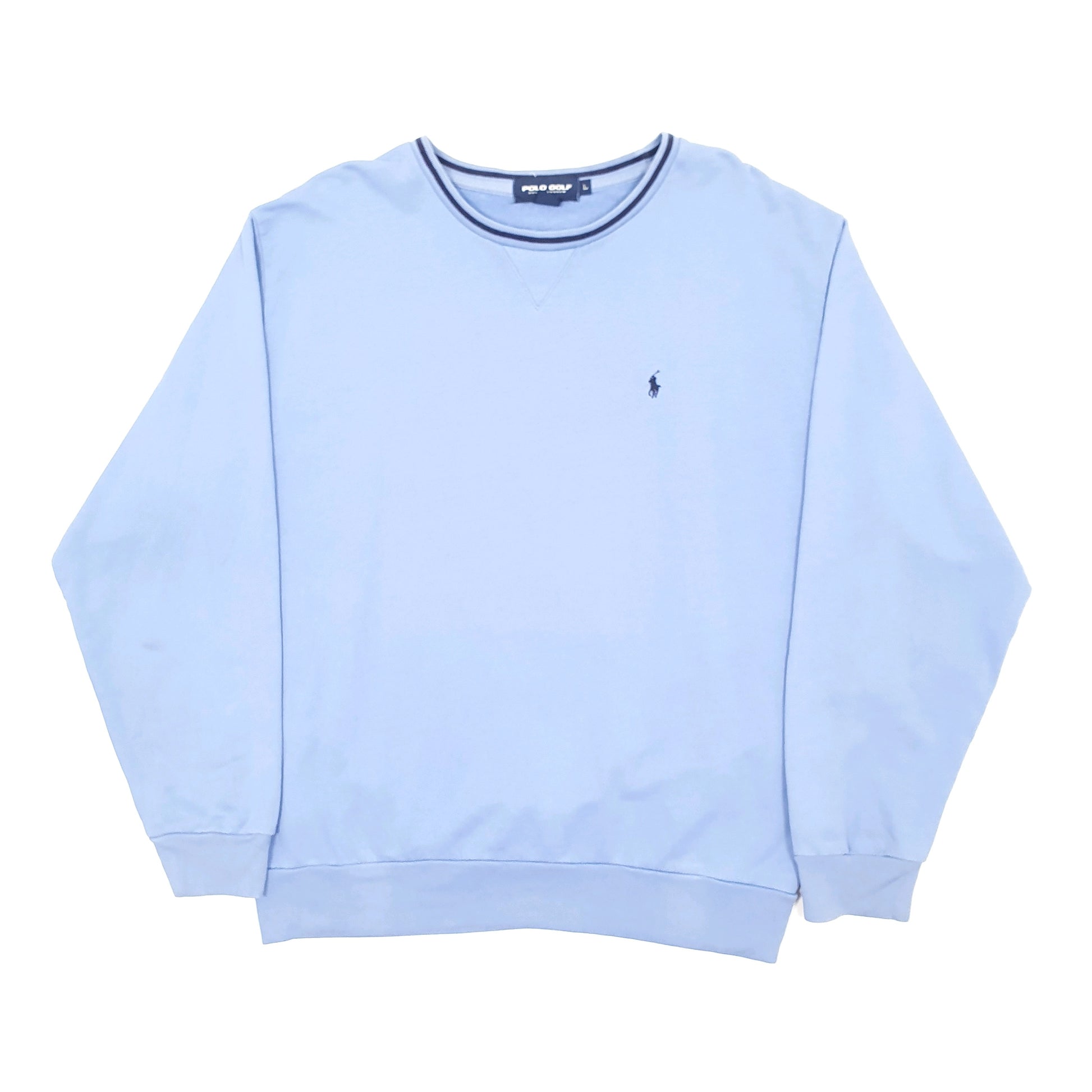 Mens Blue Polo Ralph Lauren Golf Made in USA Crewneck Jumper