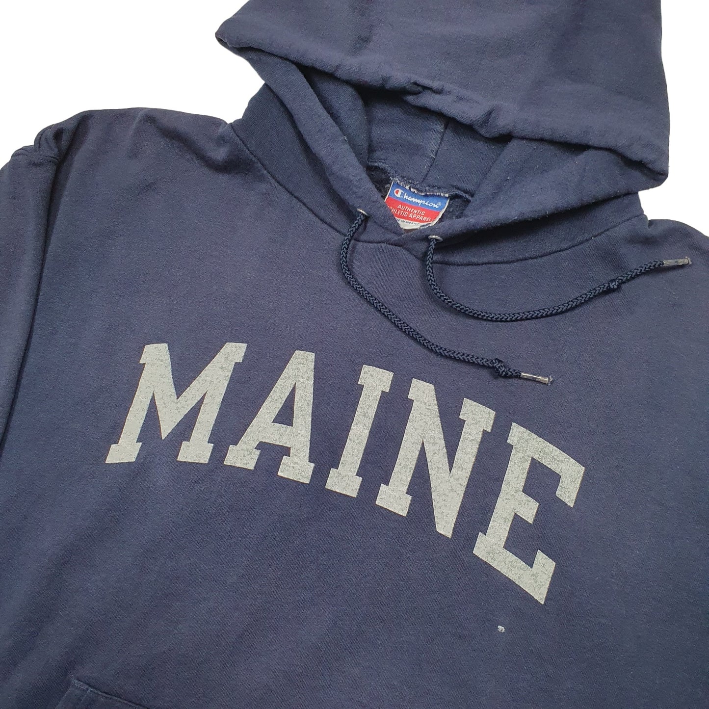 Mens Blue Champion USA College Maine Hoodie Jumper