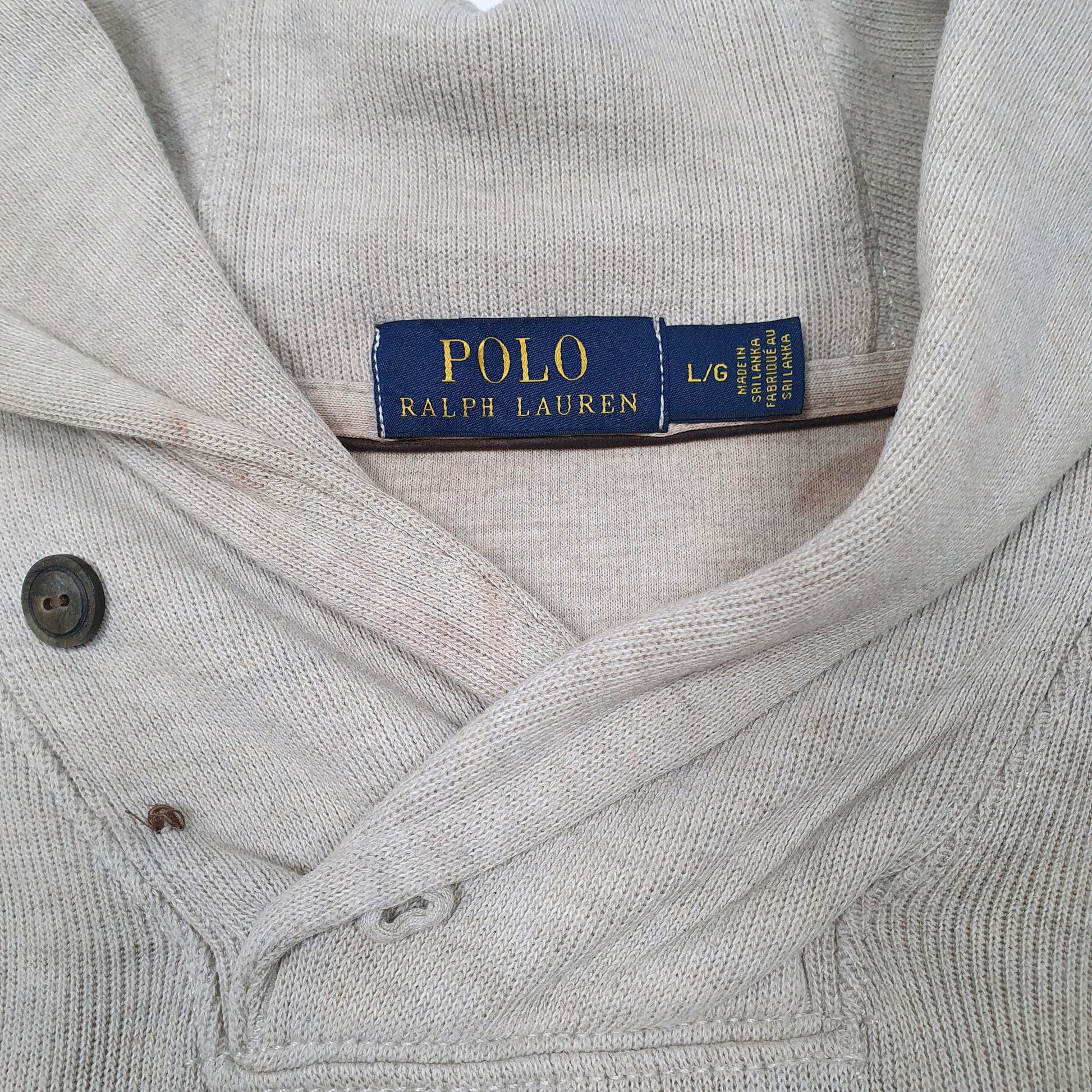 Mens Beige Ralph Lauren  Shoal Neck Jumper