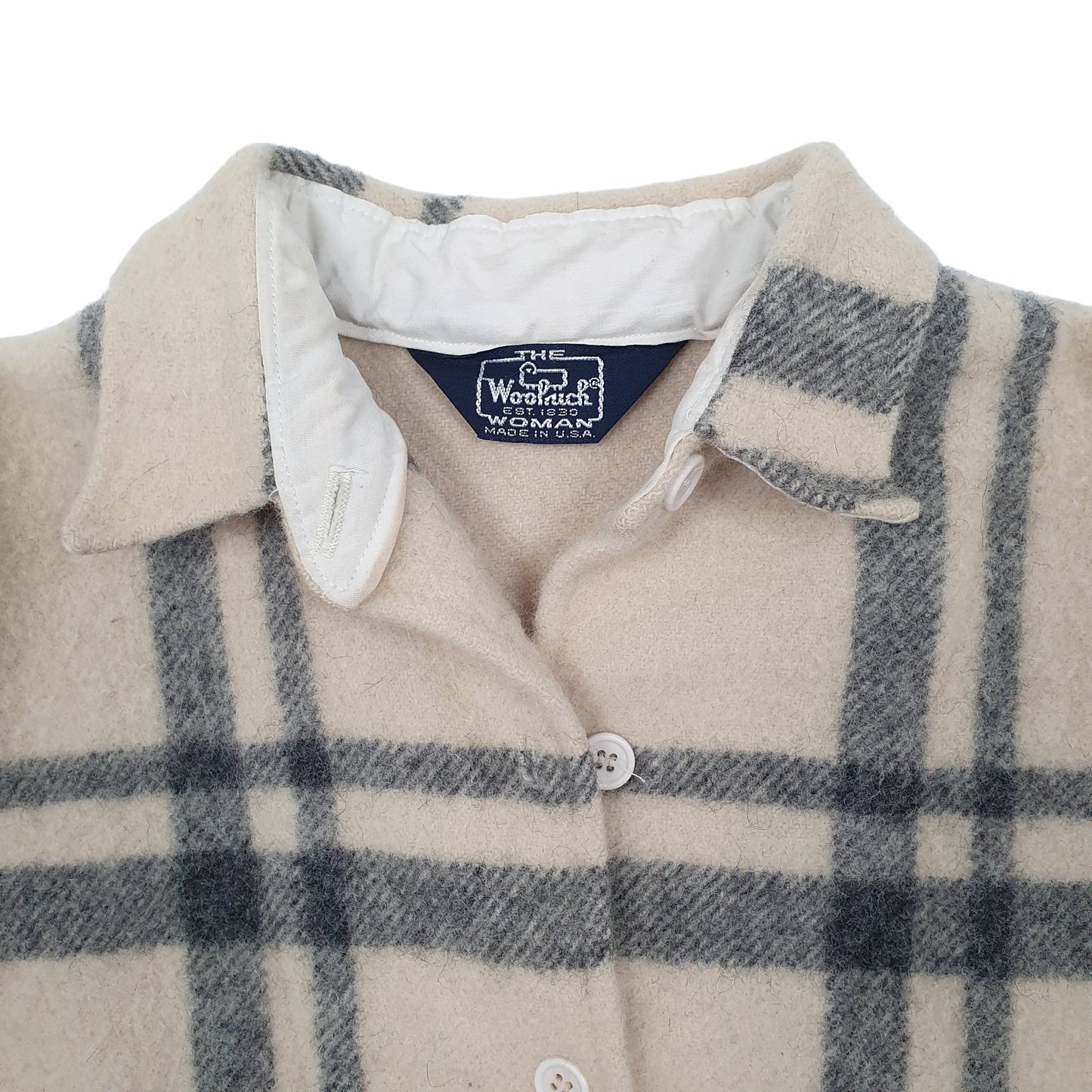 Womens Beige Woolrich Vintage 1960s 70s 80s Hoodie Coat