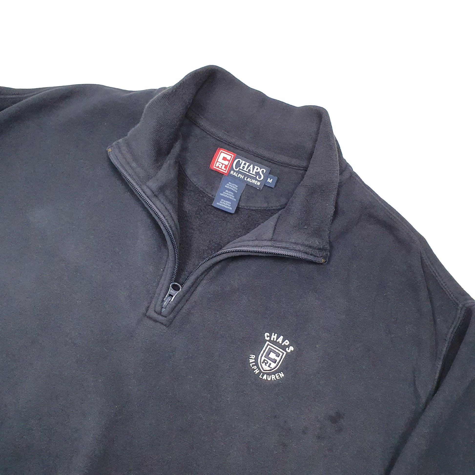 Ralph Lauren Chaps Spellout Quarter Zip L Navy