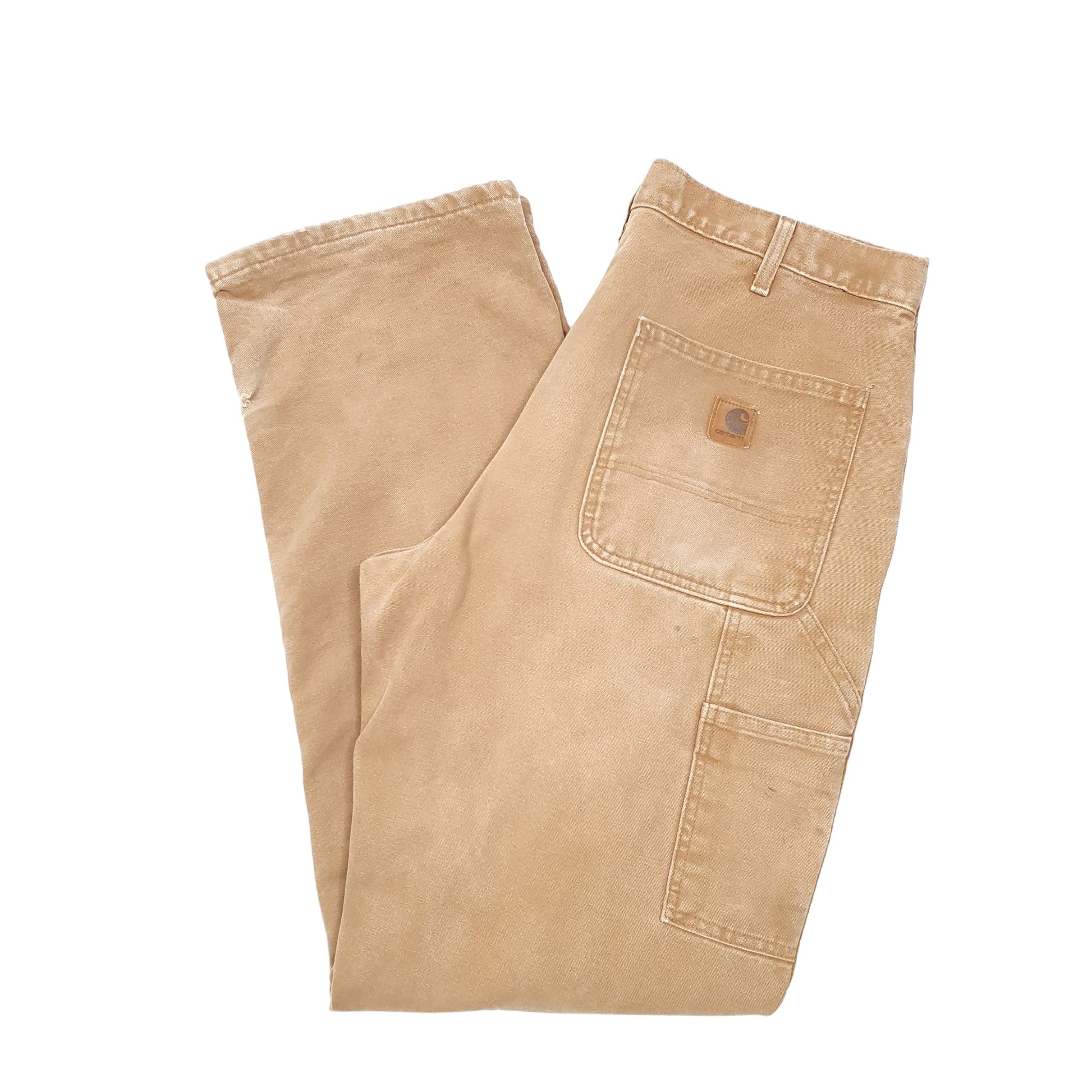 Mens Tan Carhartt Thermal Lined Winter Carpenter Trousers